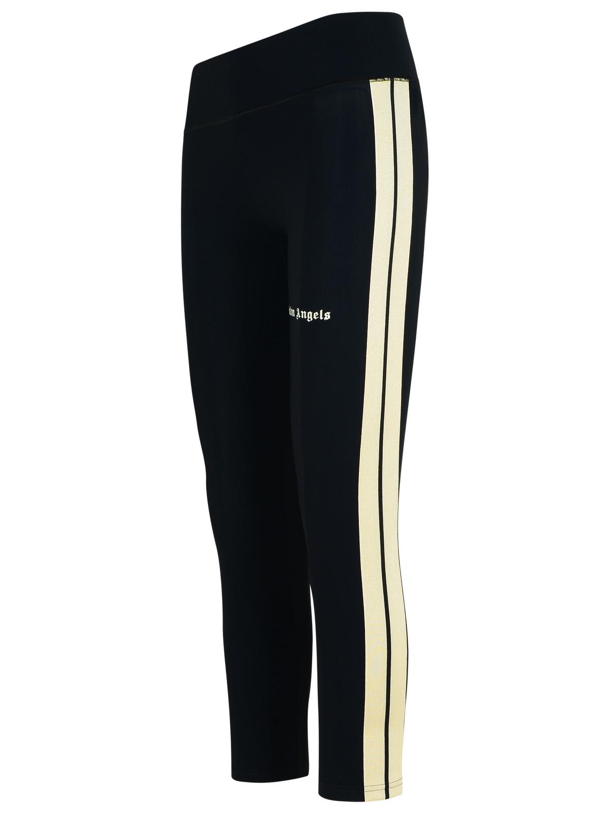 Shop Palm Angels Training Black Polyamide Blend Leggings In Black Off White