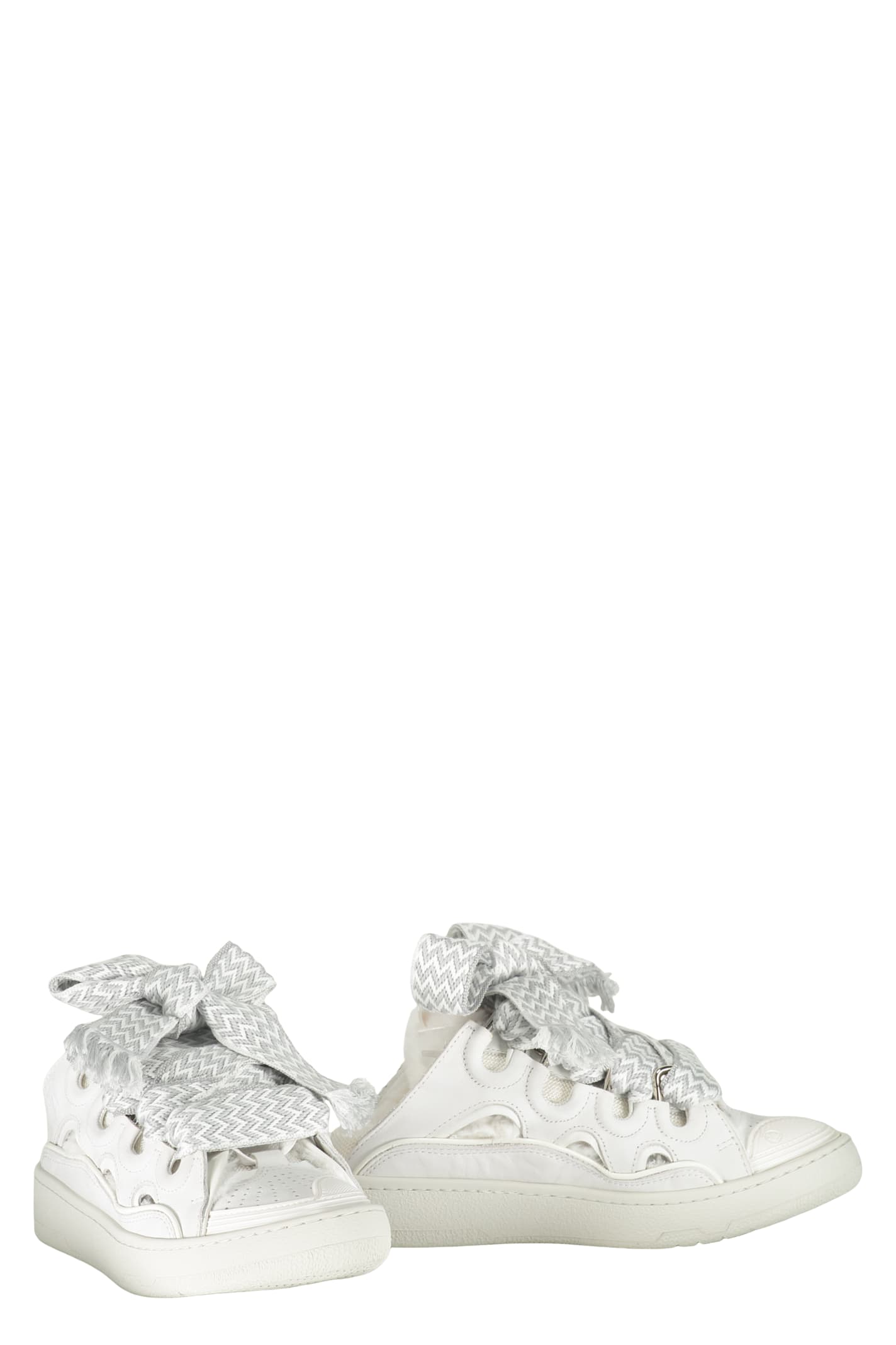 Lanvin Curb Lace-up Sneakers In White