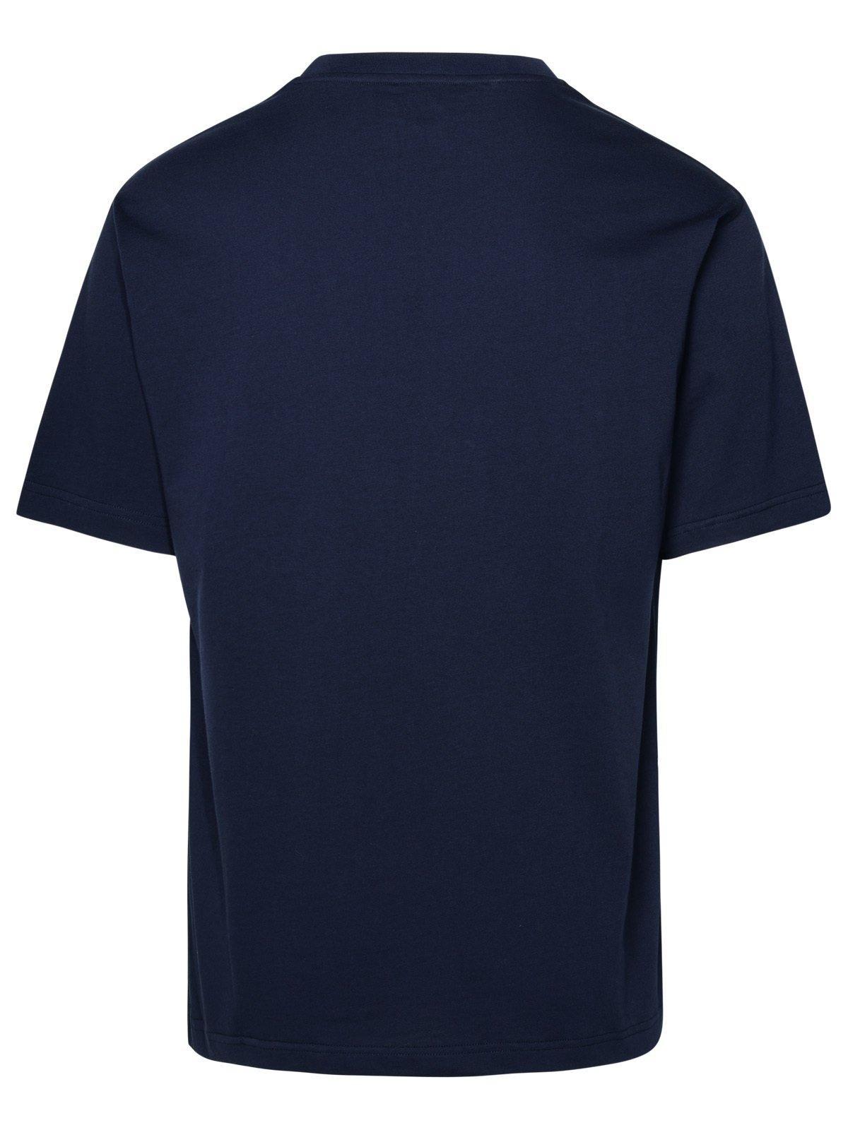 Shop Apc Logo Printed Crewneck T-shirt In Blue