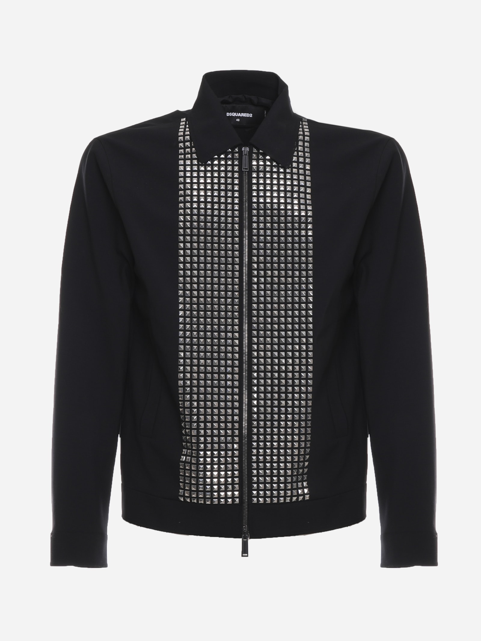 Dsquared2 Jacket With Wool Studs Detail In Black