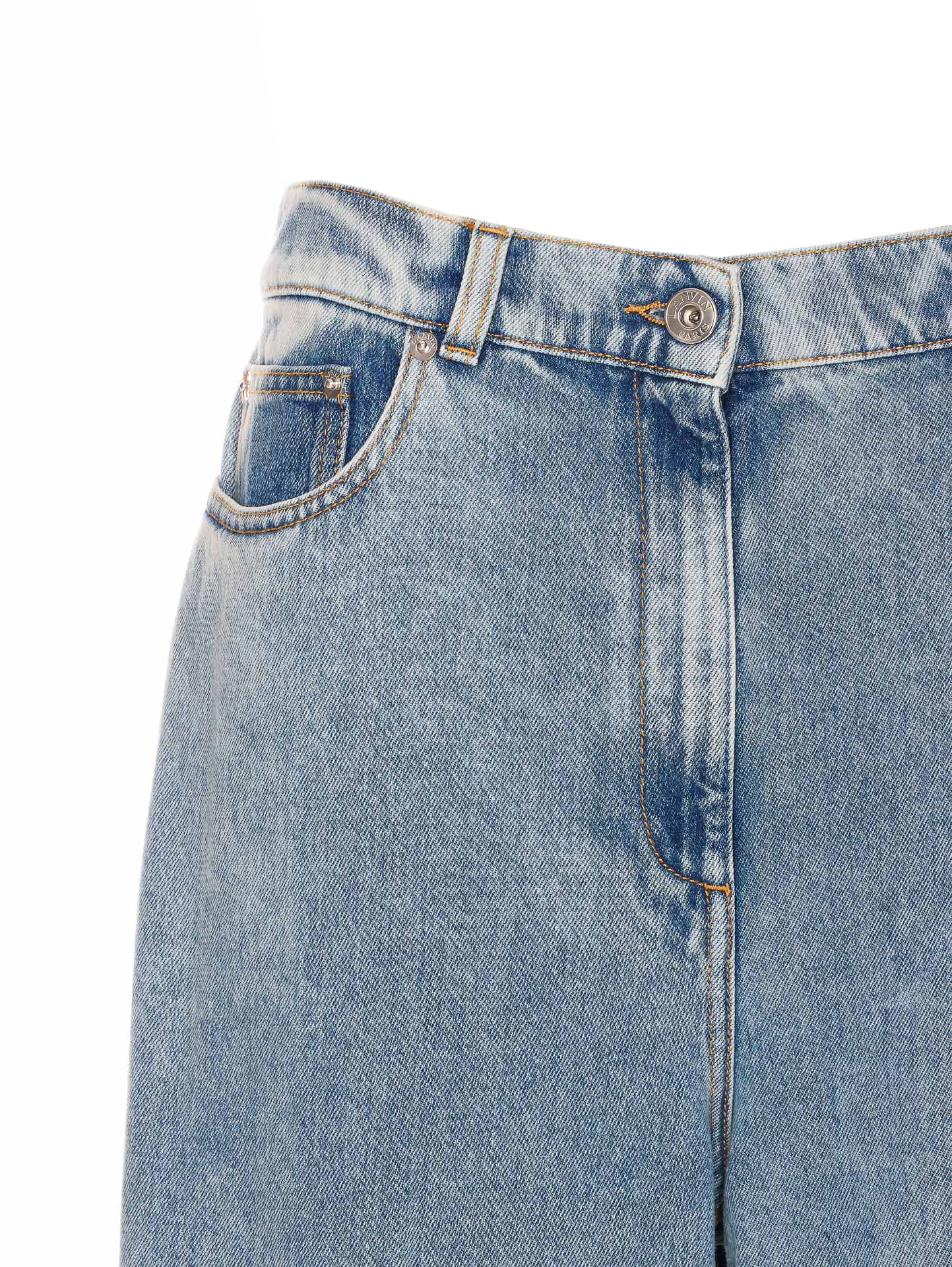 Lanvin Blue Wide-leg Cuffed Jeans In Blue