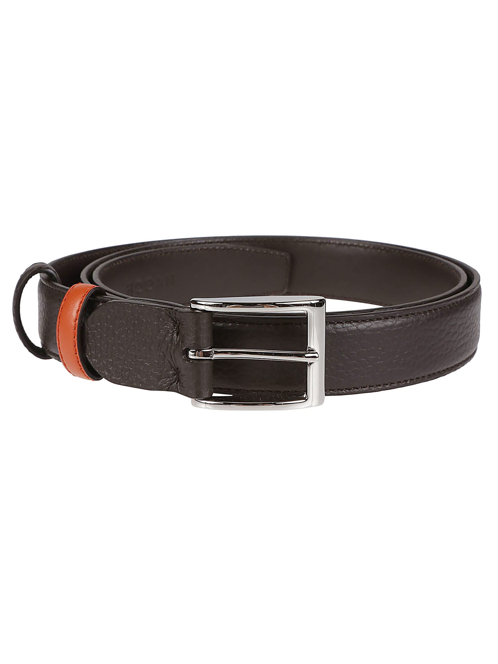 Shop Hogan Adjustable Double Belt In Testa Moro/cacao/arancio