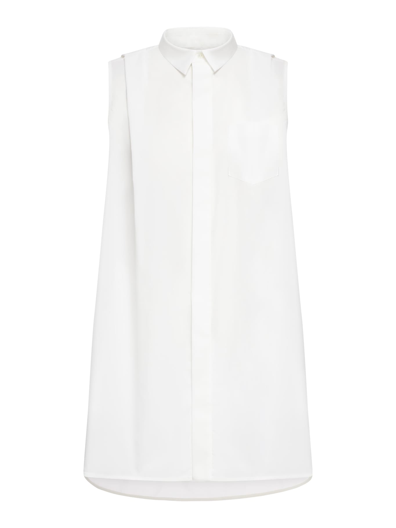 Shop Sacai Cotton Poplin Shirt Dress In Off White