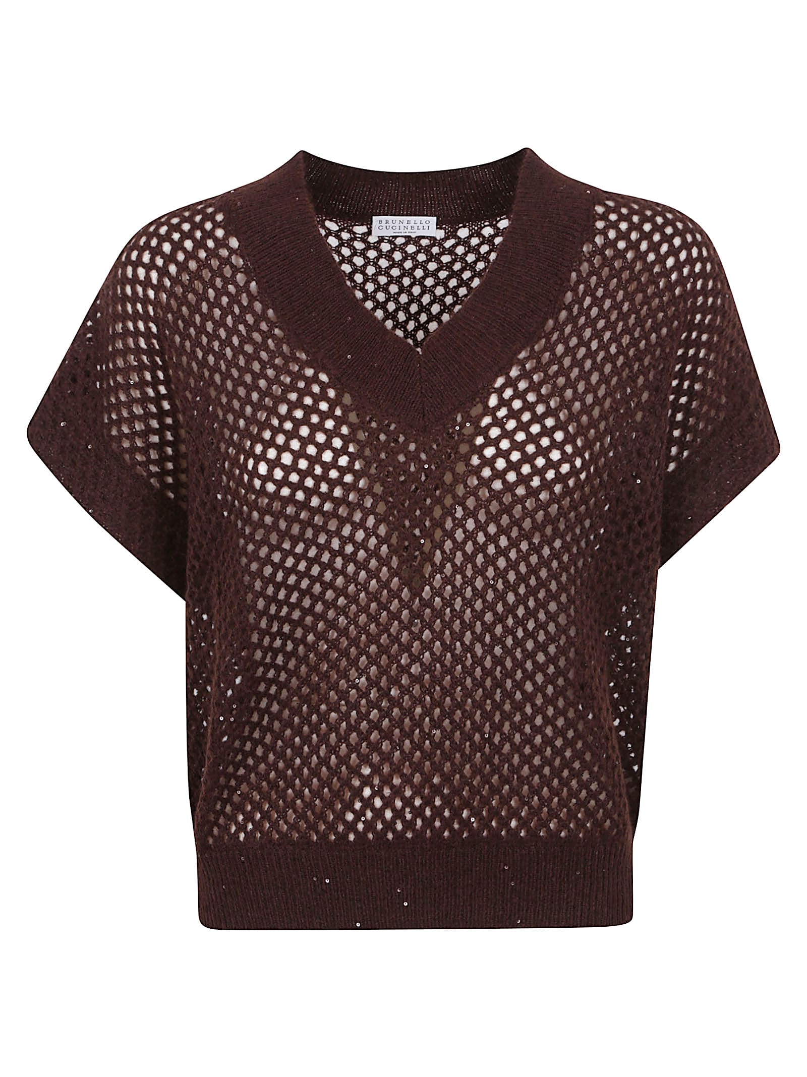 Brunello Cucinelli Knitted Vest In Brown