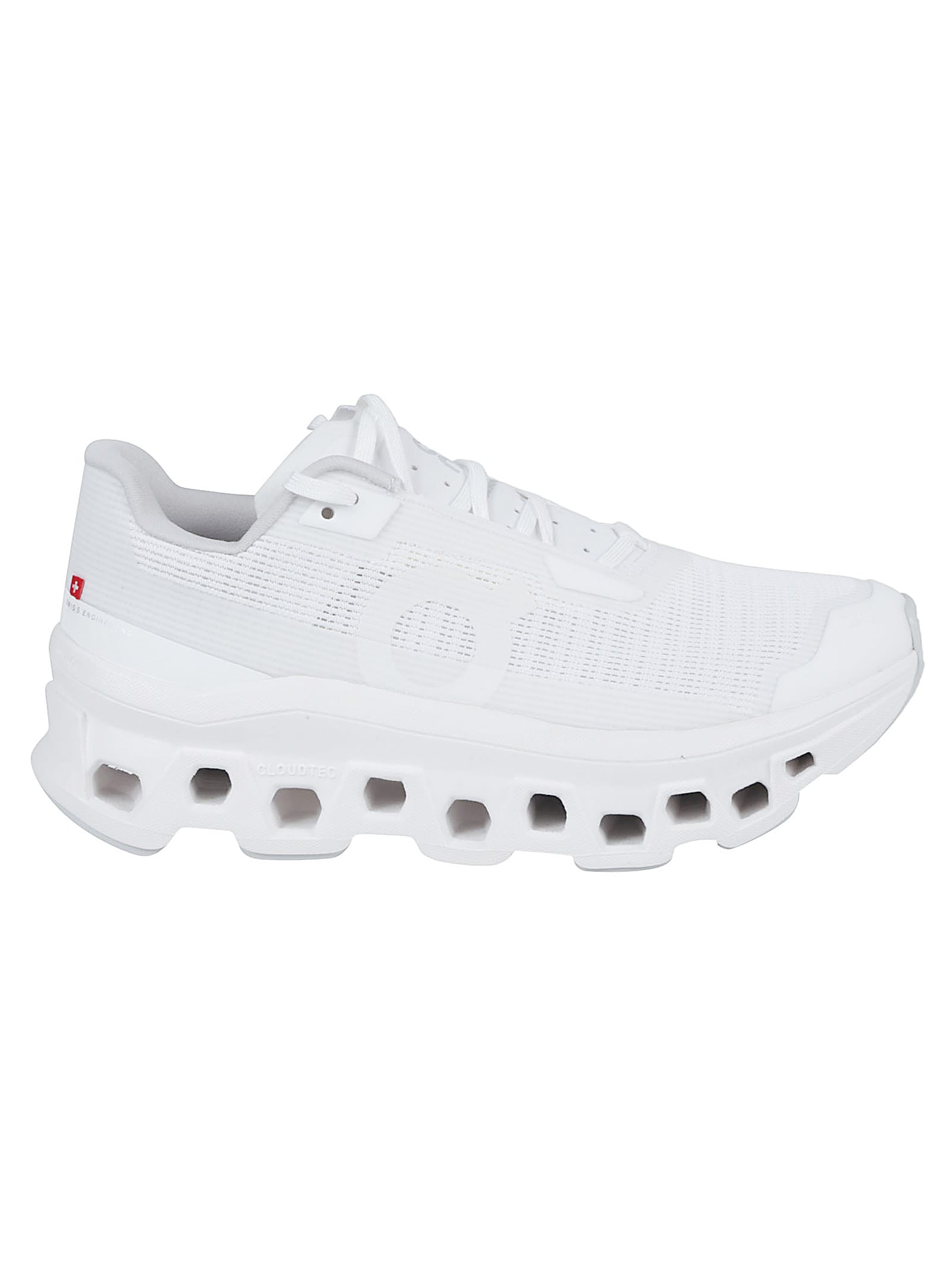 On Lightweight Grey Sneakers With Breathable Upper In White