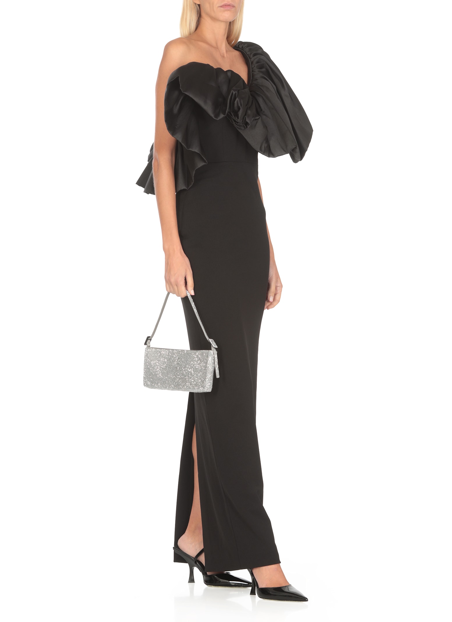 Solace London Long Cassia Dress In Black