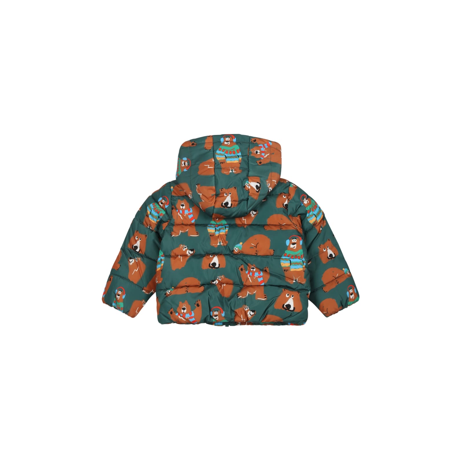 Stella Mccartney Green Down Jacket For Baby Boy In Green