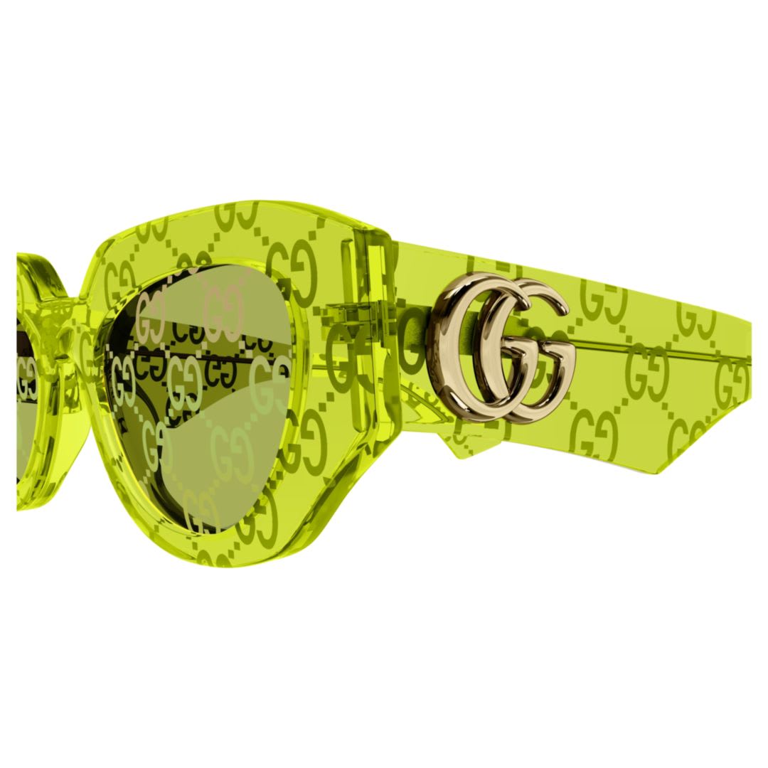Gucci Geometric Frame Sunglasses In Green