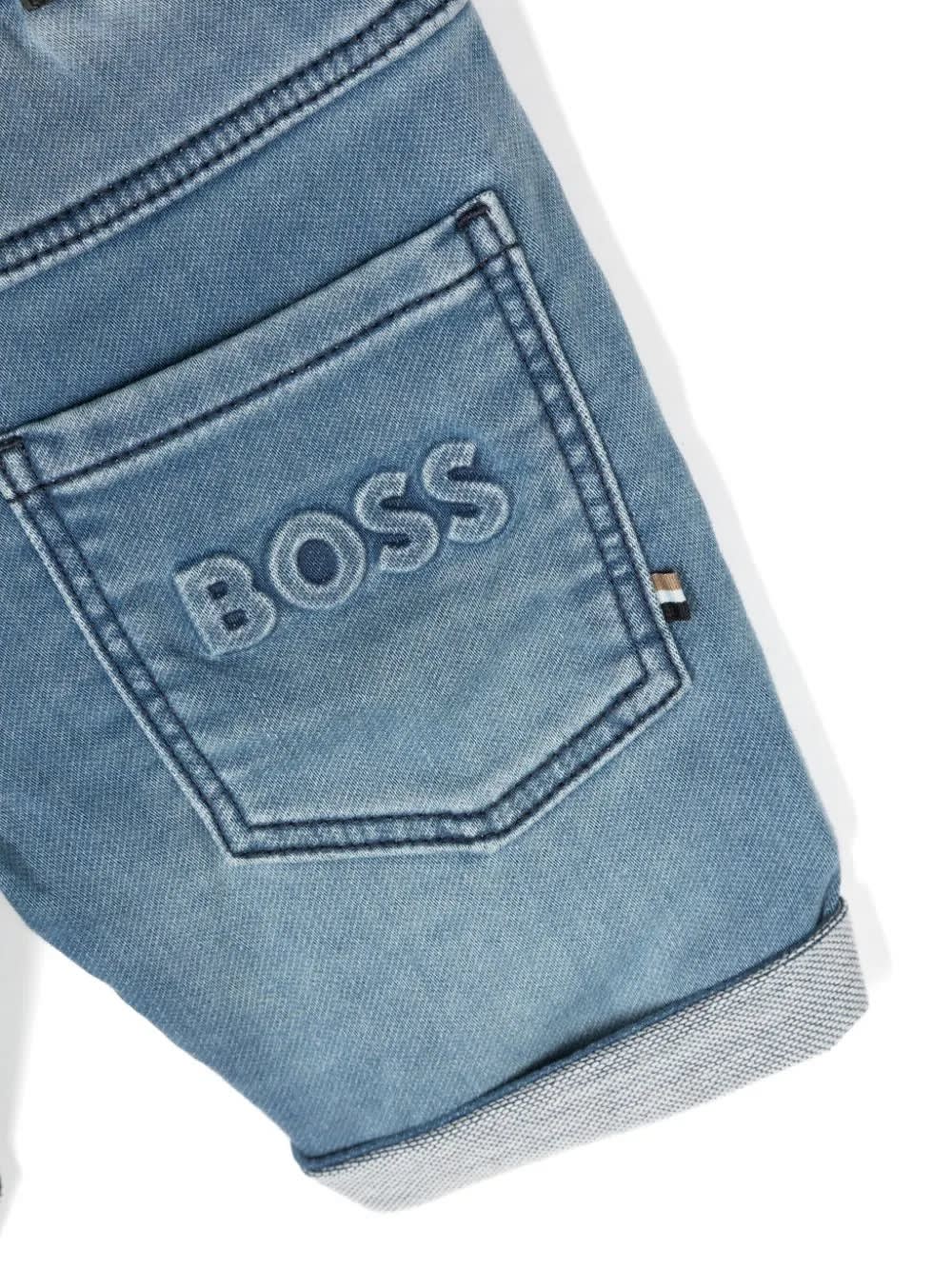Shop Hugo Boss Shorts Denim In Blue