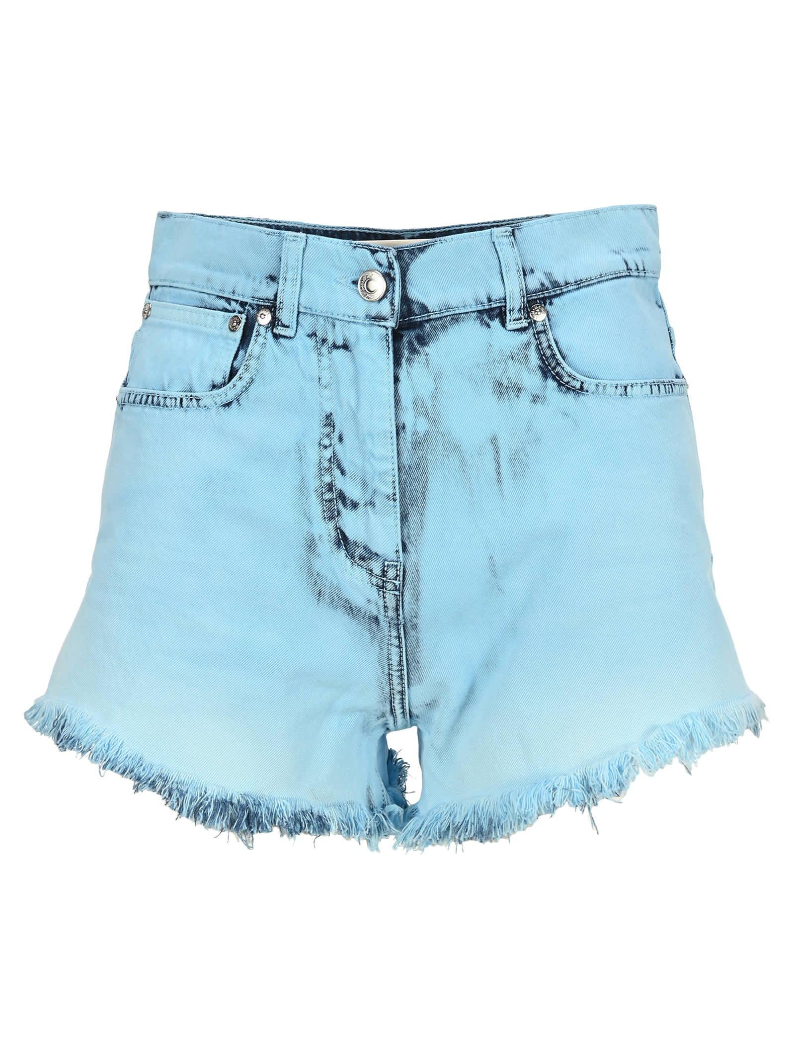 Msgm Woman Denim Shorts Sky Blue Size 2 Cotton In Blue
