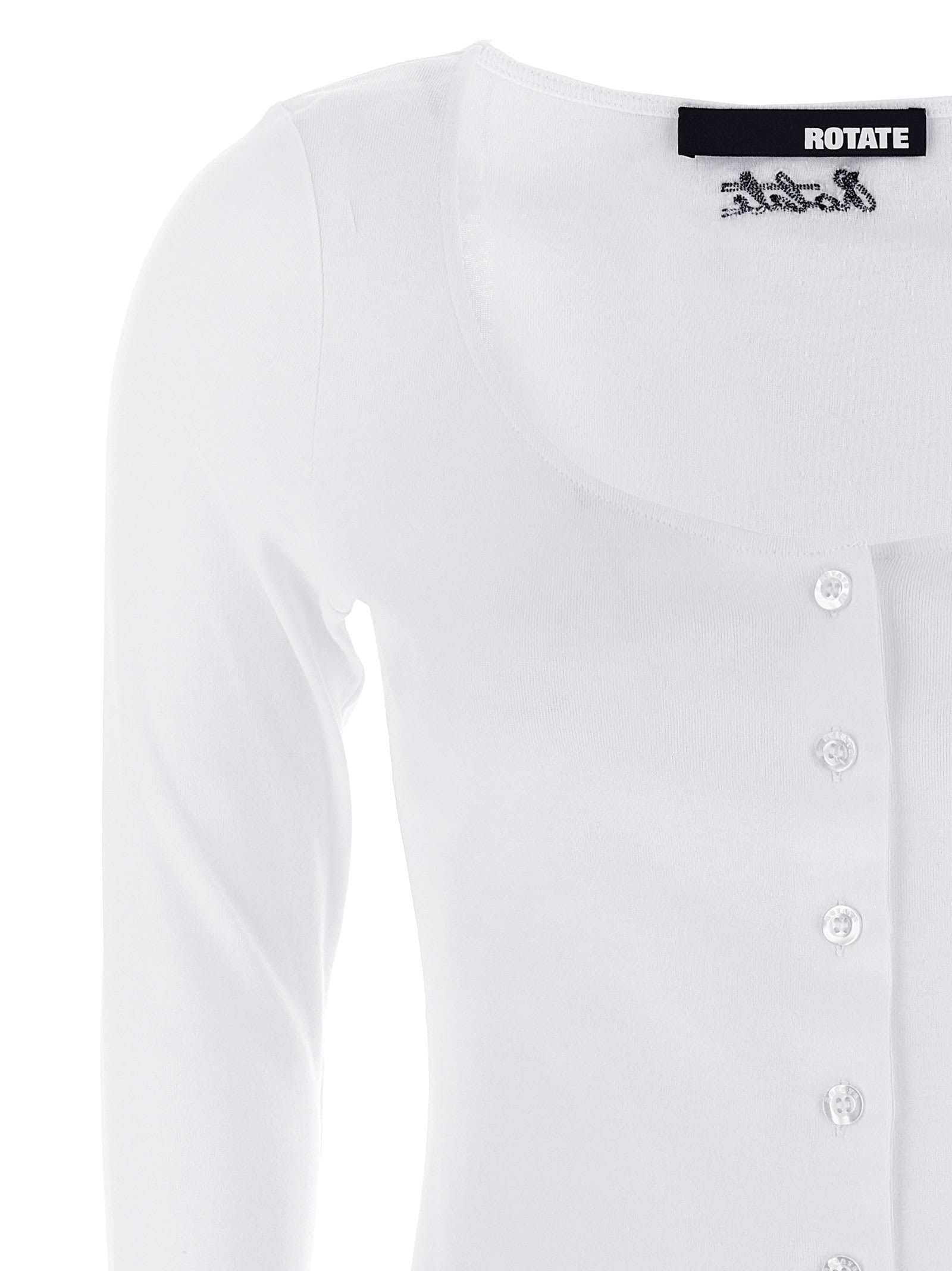 Rotate Birger Christensen Buttoned Ls Tops In White
