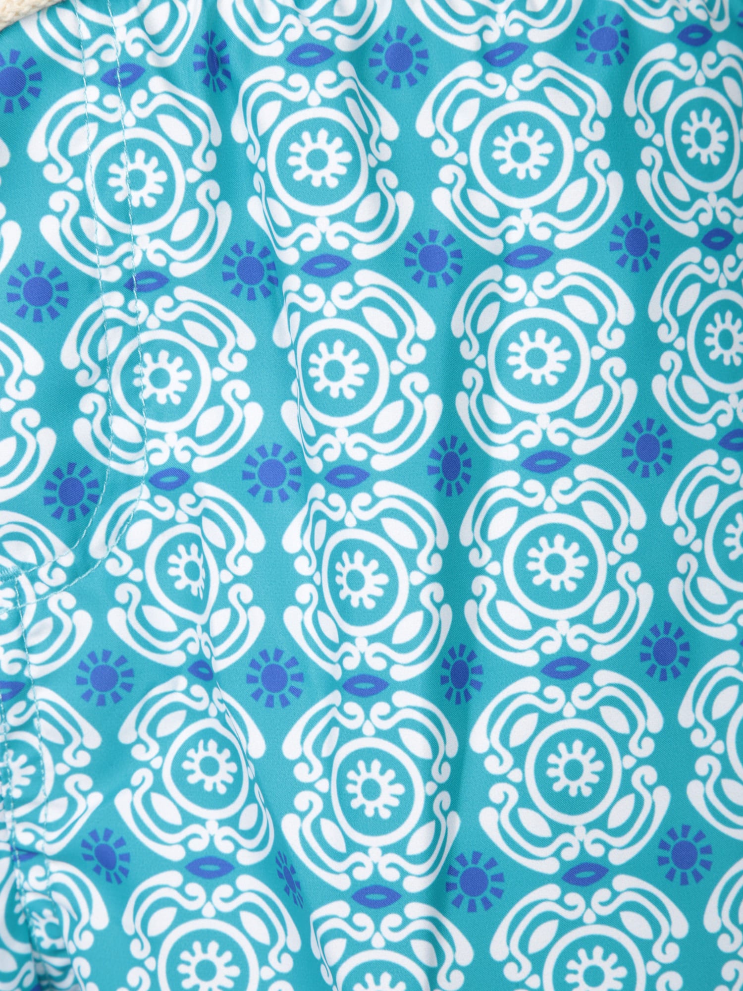 Peninsula Swimwear Patterned Blue And White Boxer Swim Shorts In Blue