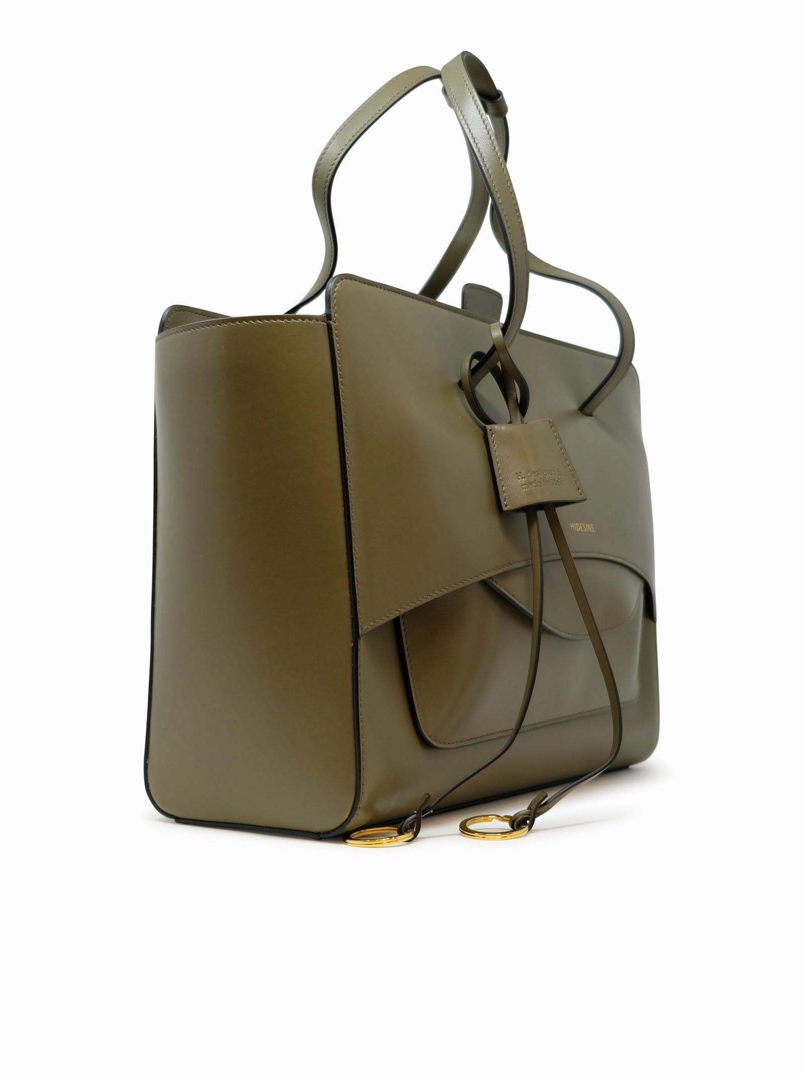 Hidesins Musk Leather Handbag In Green