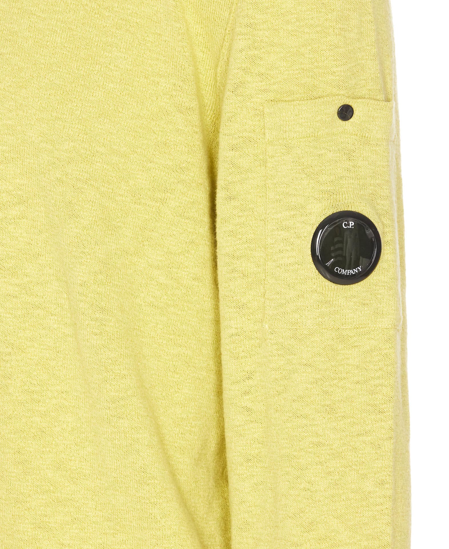 C.p. Company Arm Pocket Crewneck Sweater Logo In Yellow