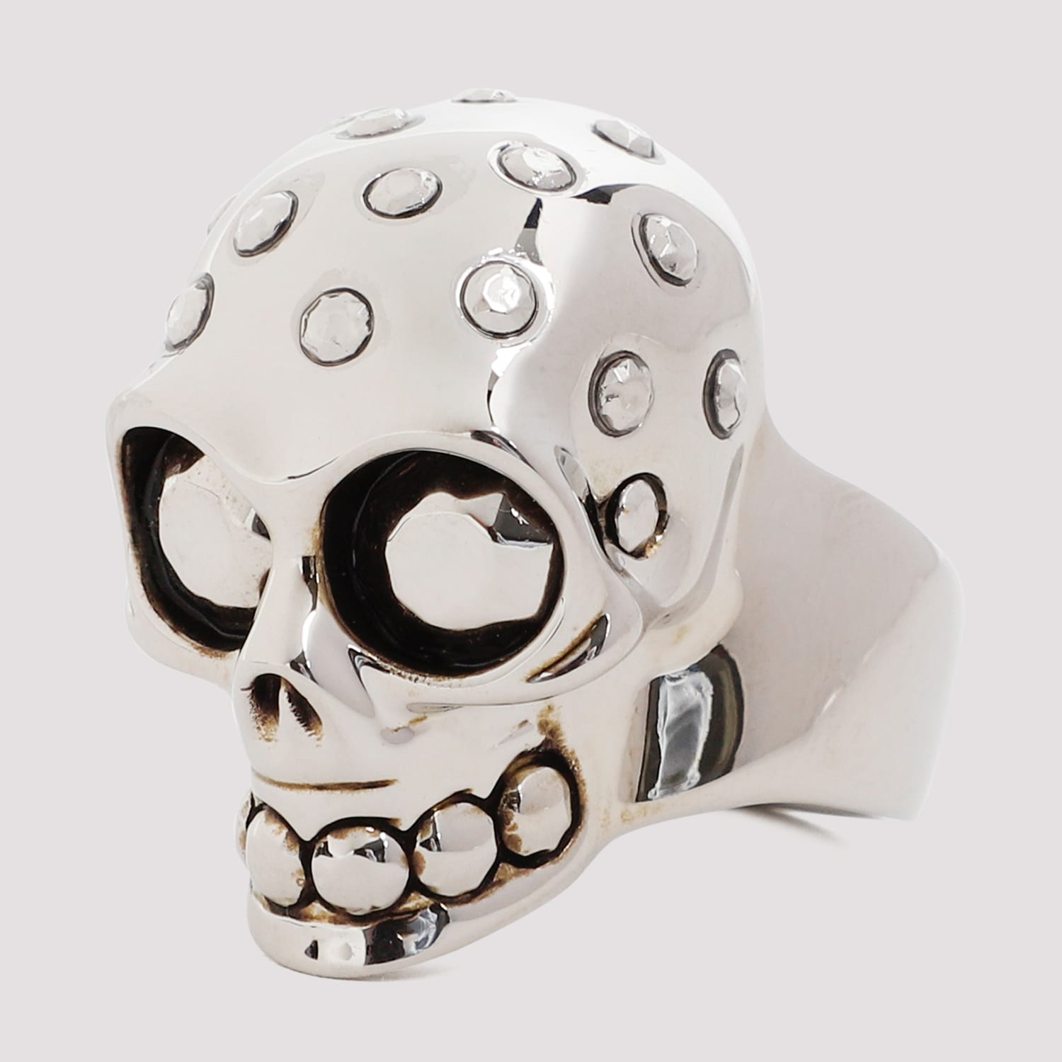 Shop Alexander Mcqueen Skull Ring In Gold