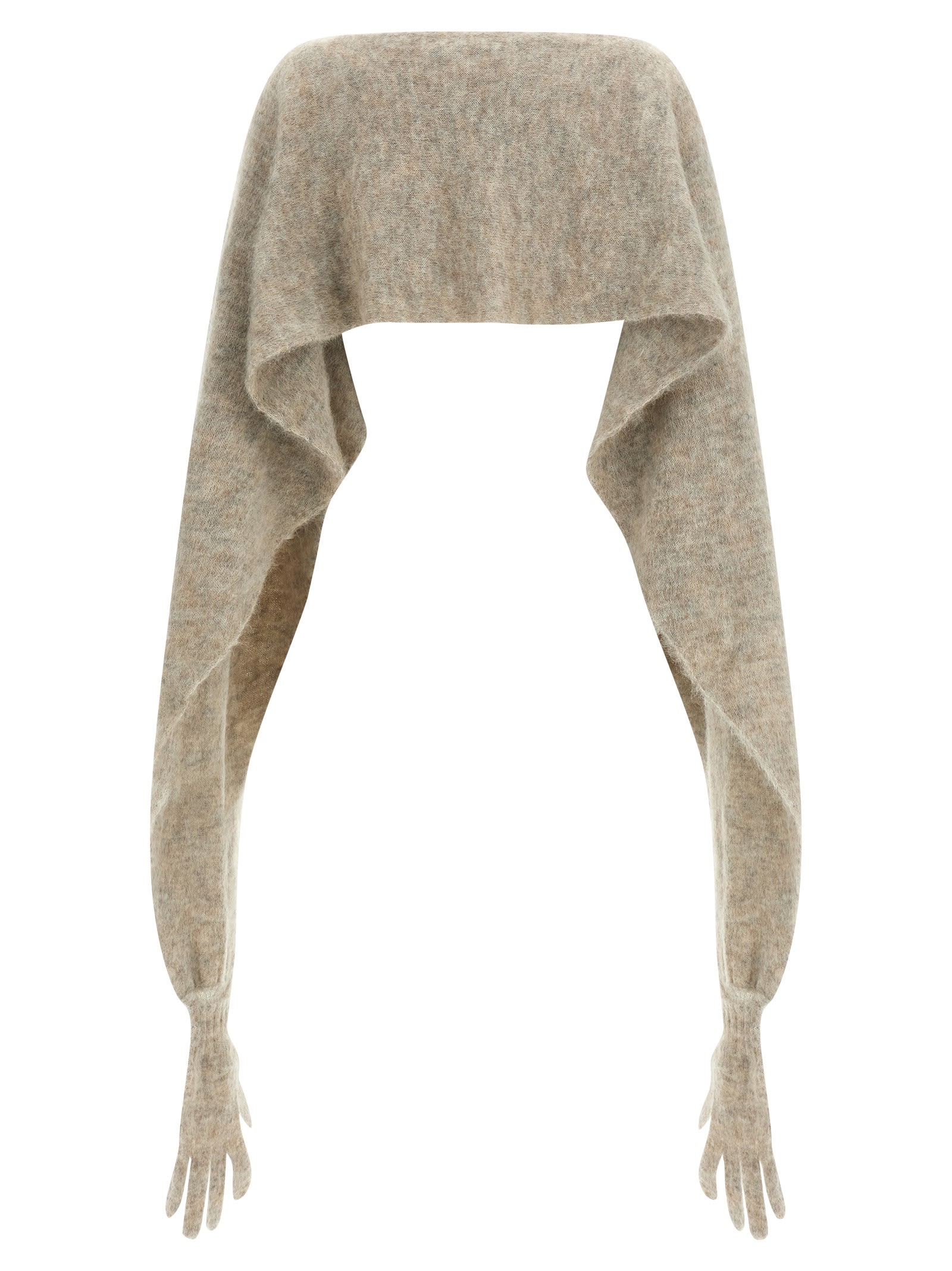 Moschino Gauze Mohair Blend Cape In Gray