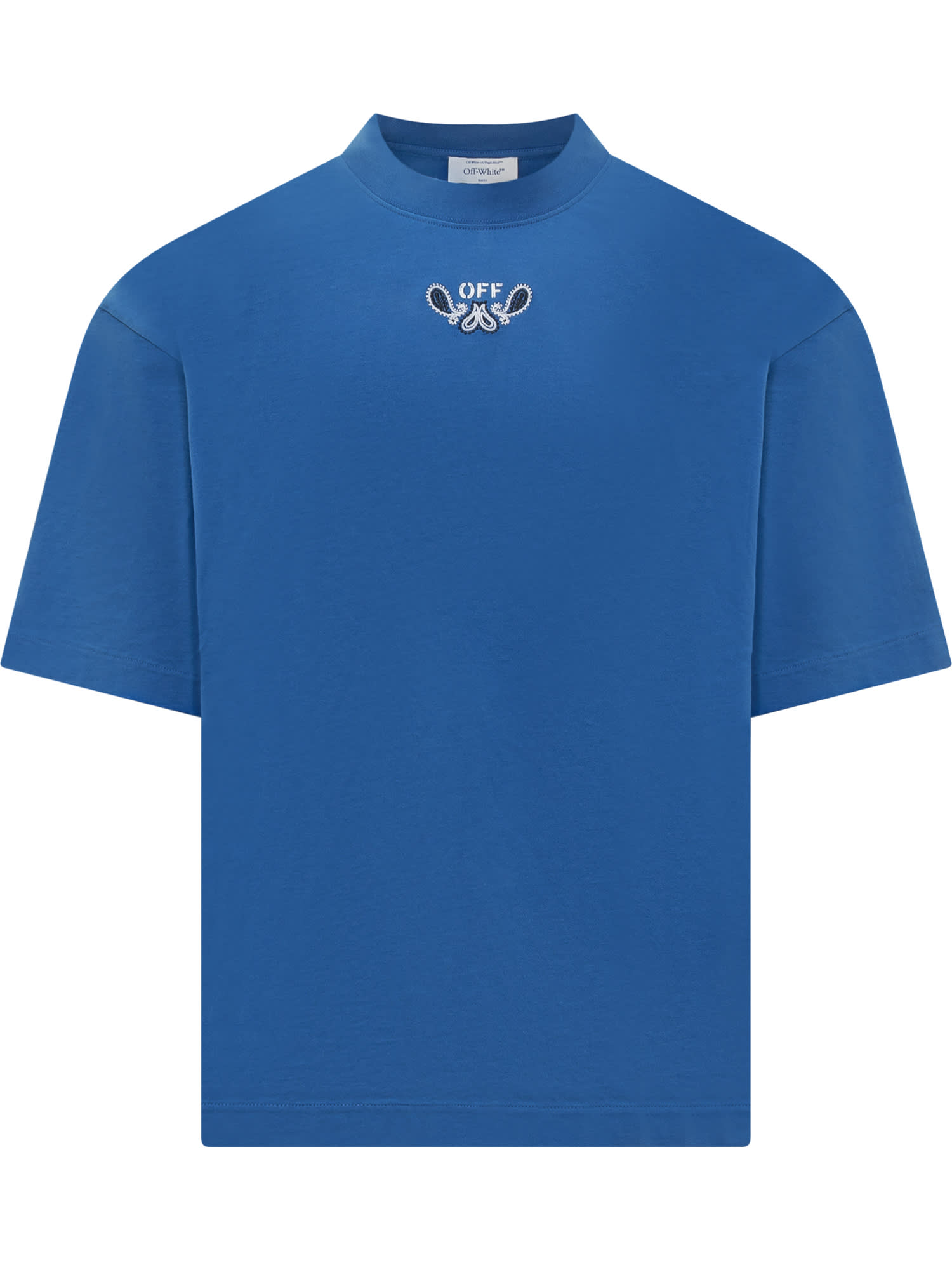 Shop Off-white T-shirt With Bandana Motif In Nautical Blue