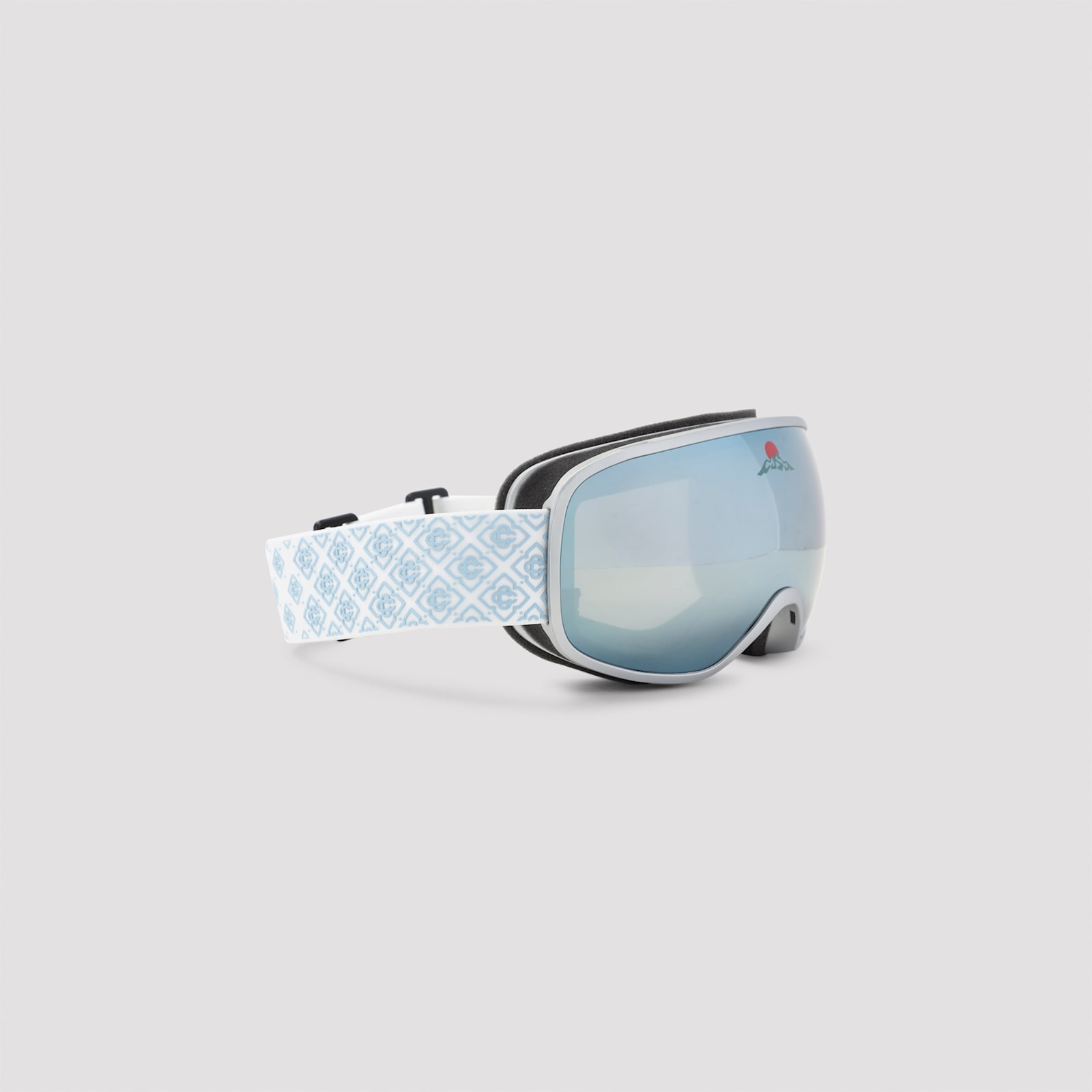 Casablanca Silver And White Acetate Ski Goggles In Blue