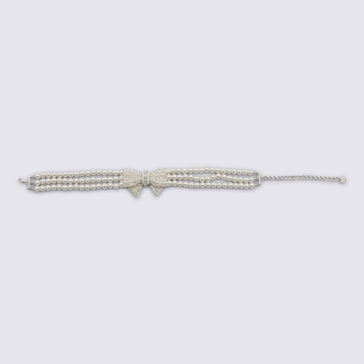 Self-portrait Pearl Necklace In White