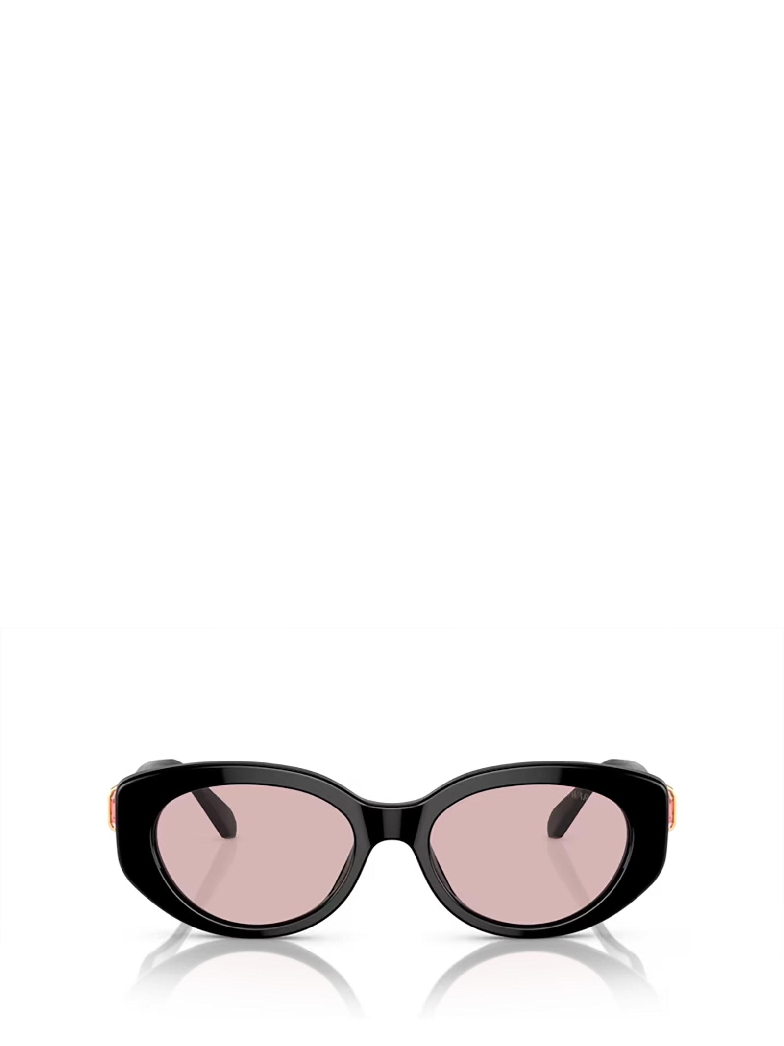 Swarovski Sk6002 Oval-frame Gem-embellished Acetate Sunglasses In Black