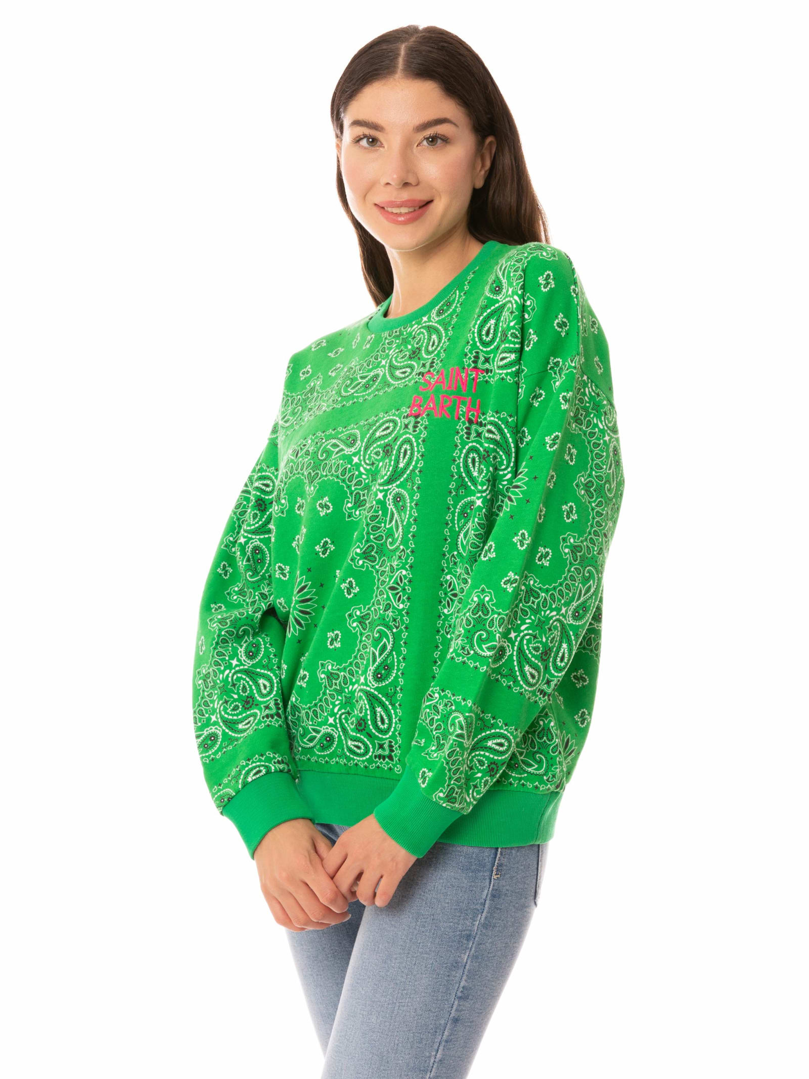 Woman Sweatshirt With Bandanna Print