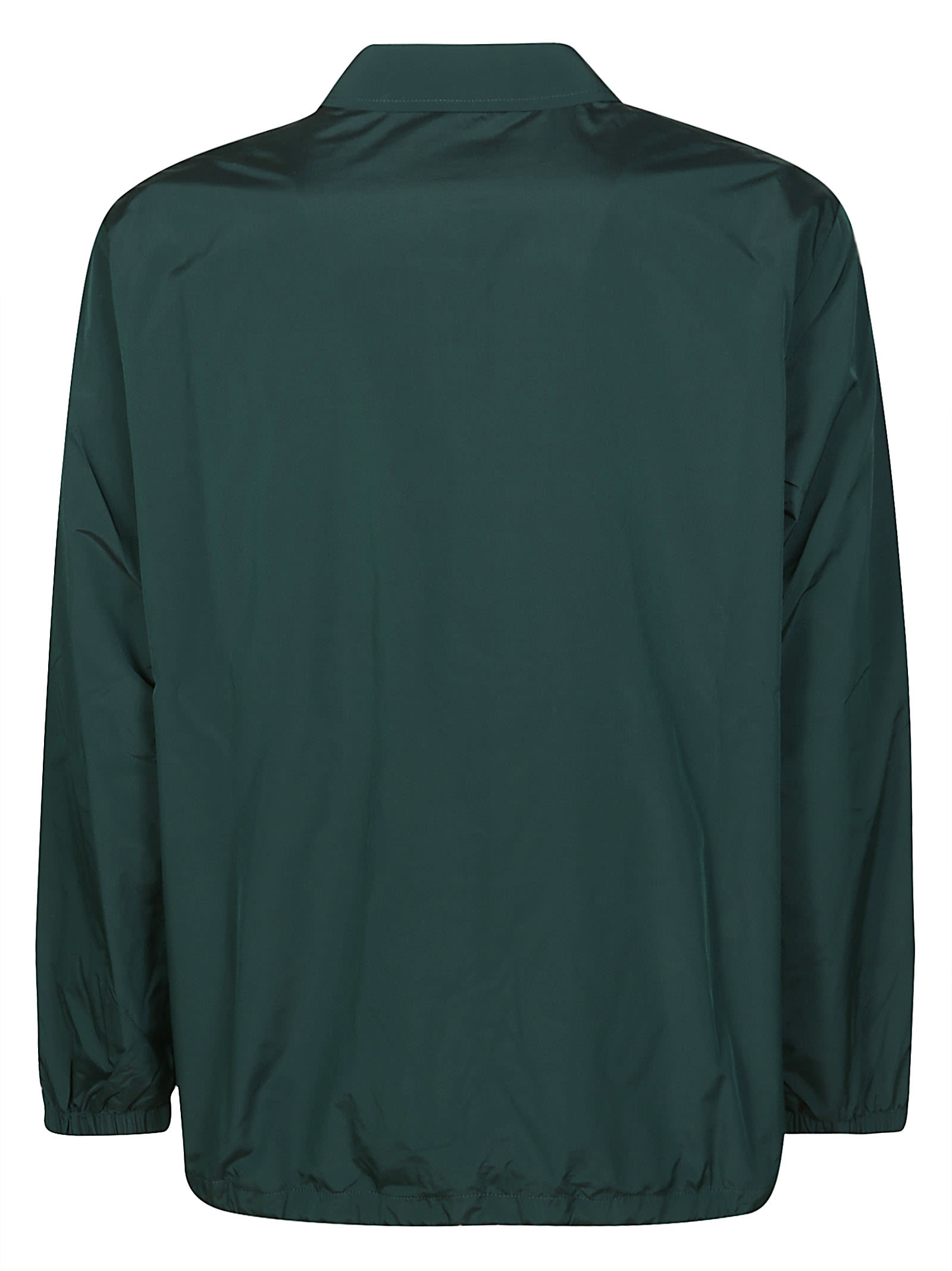 Autry Classic Collar Button-up Jacket With Ribbed Hems In Green