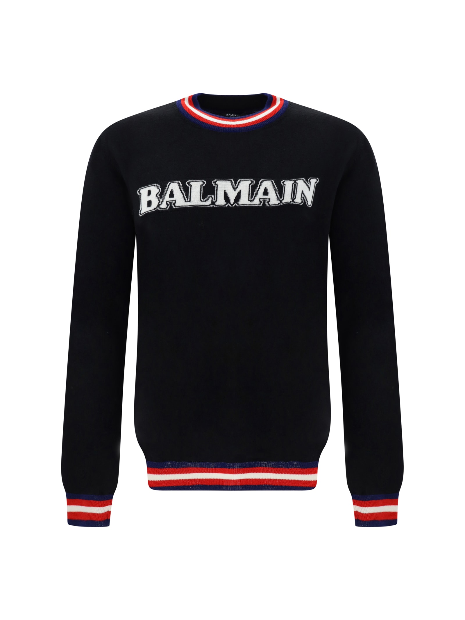 Shop Balmain Sweater In Noir/naturel