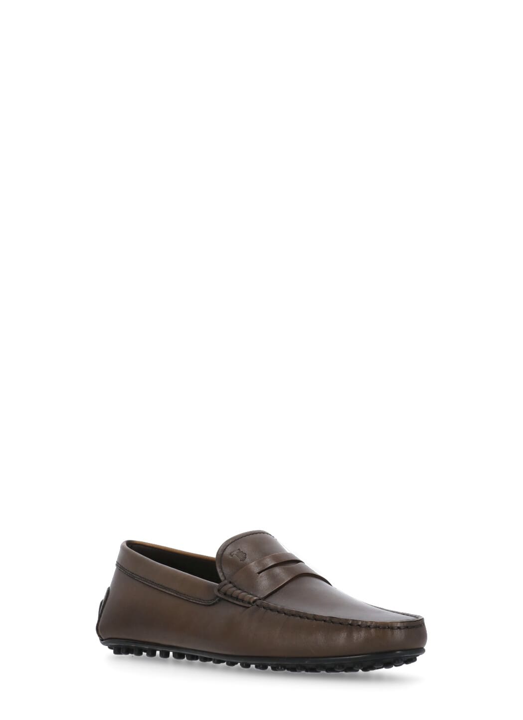 Shop Tod's Smooth Leather Loafers In Brown