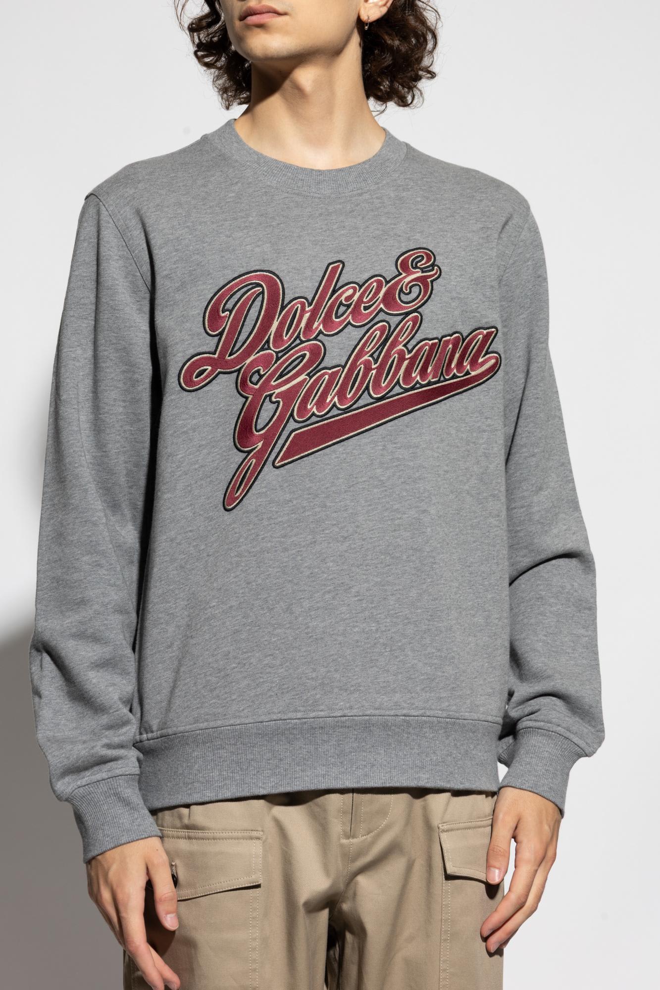 Dolce & Gabbana Jersey With Embroidery In Gray