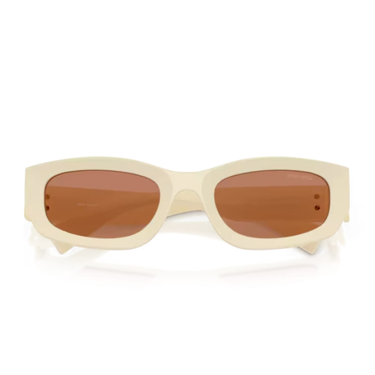 Miu Miu 0mu B04s Miu Glimpse 21d90q Bianco Latte Sunglasses In White