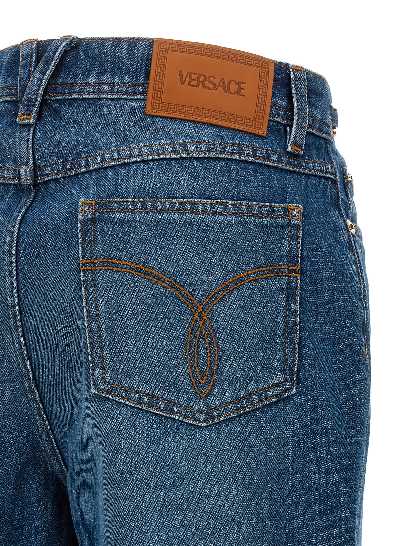 Shop Versace Medusa 95 Jeans In Blue