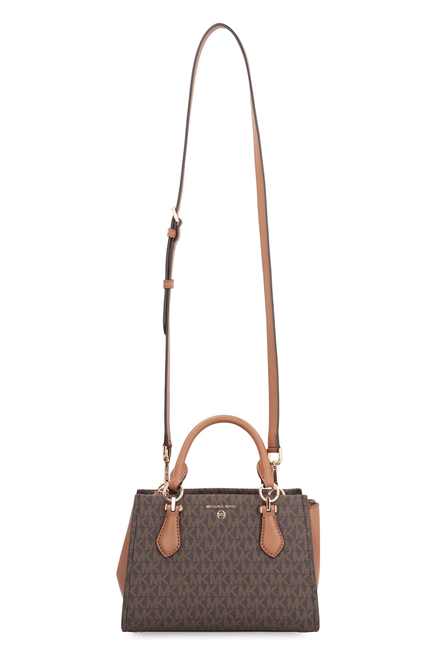 Shop Michael Michael Kors Marilyn Pvc Handbag In Brown