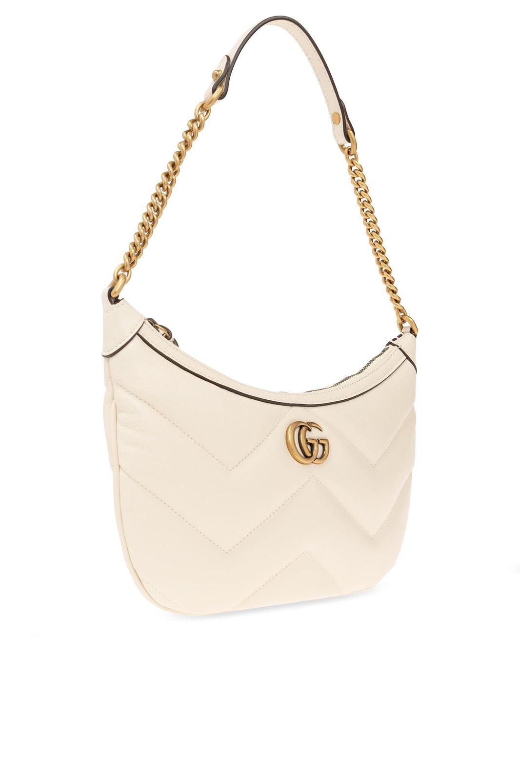 Shop Gucci Gg Marmont Small Shoulder Bag In White