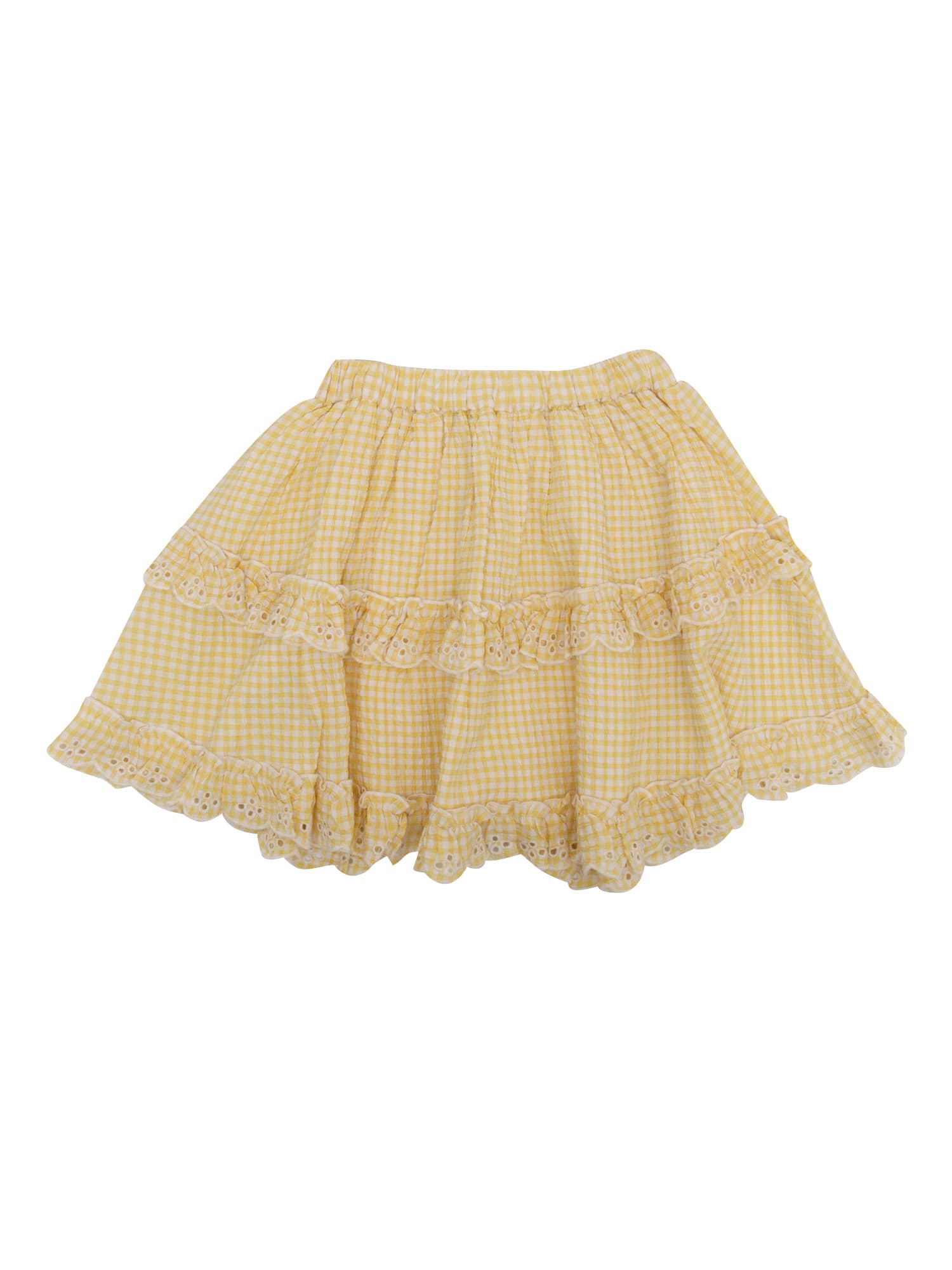 Tartine Et Chocolat Gingham Cotton-blend Skirt In Multi