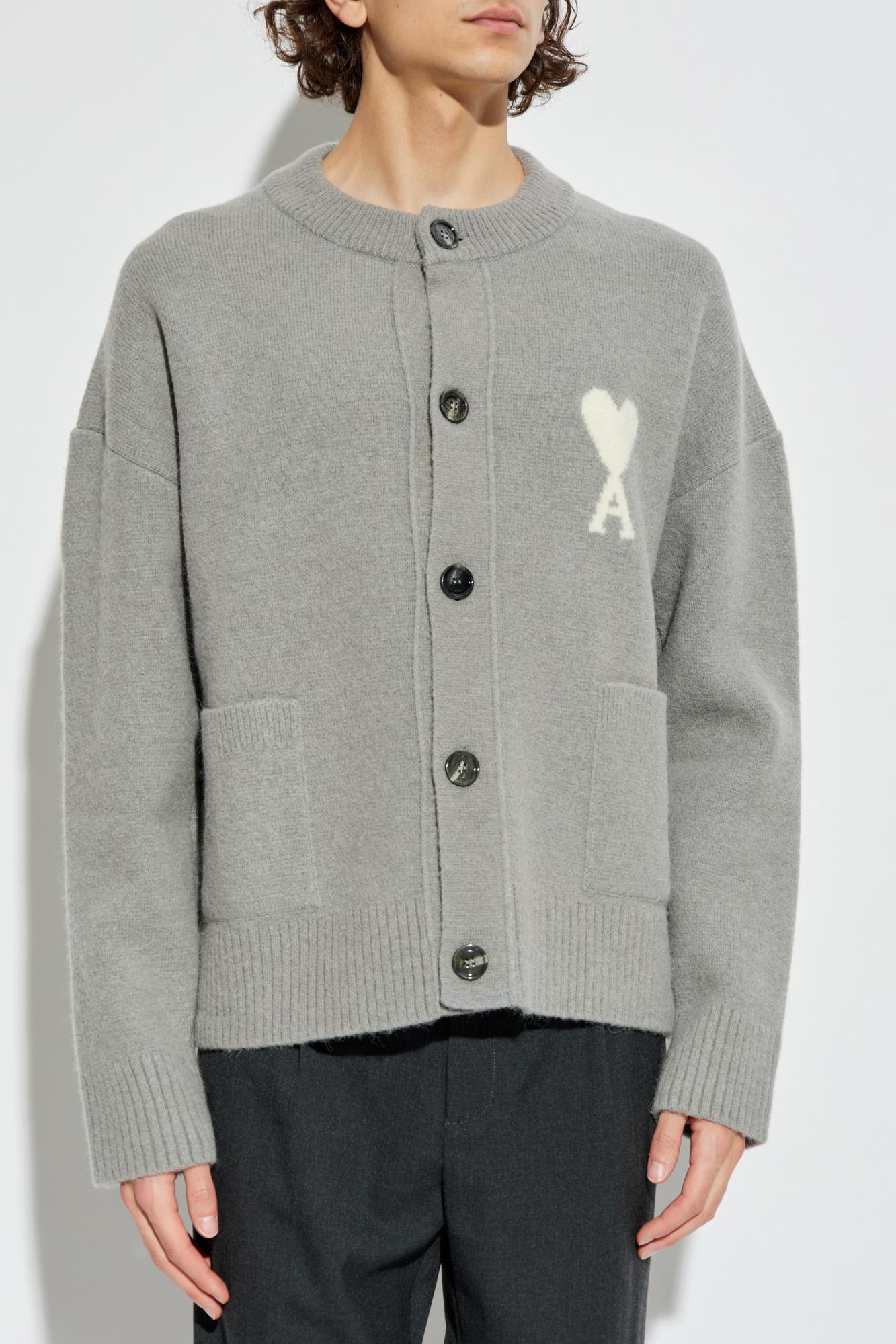 Ami Alexandre Mattiussi Cardigan With Logo In Multi