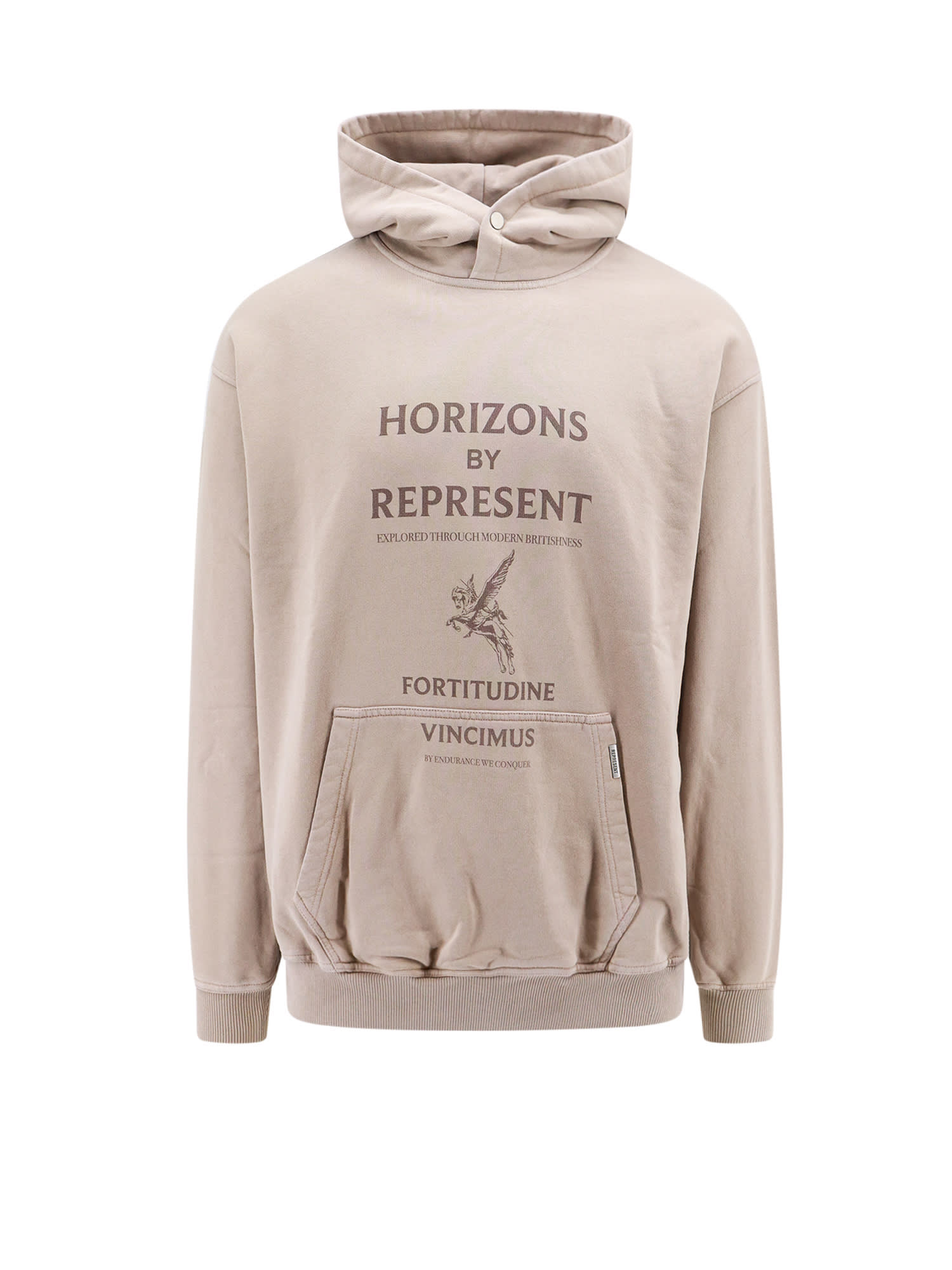 Shop Represent Horizons Hoodie In Washed Taupe