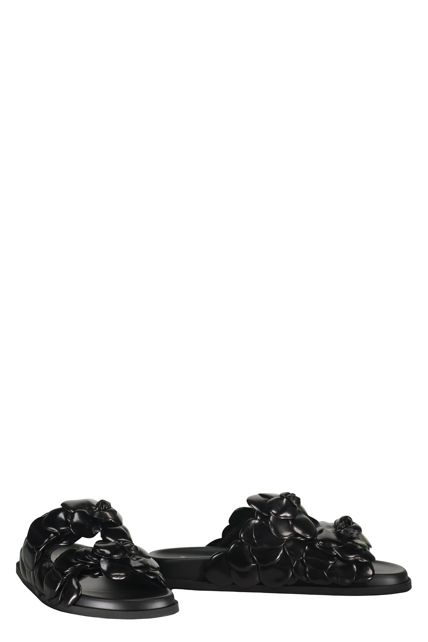 Valentino Elegant Black Mules With Braided Details In Black