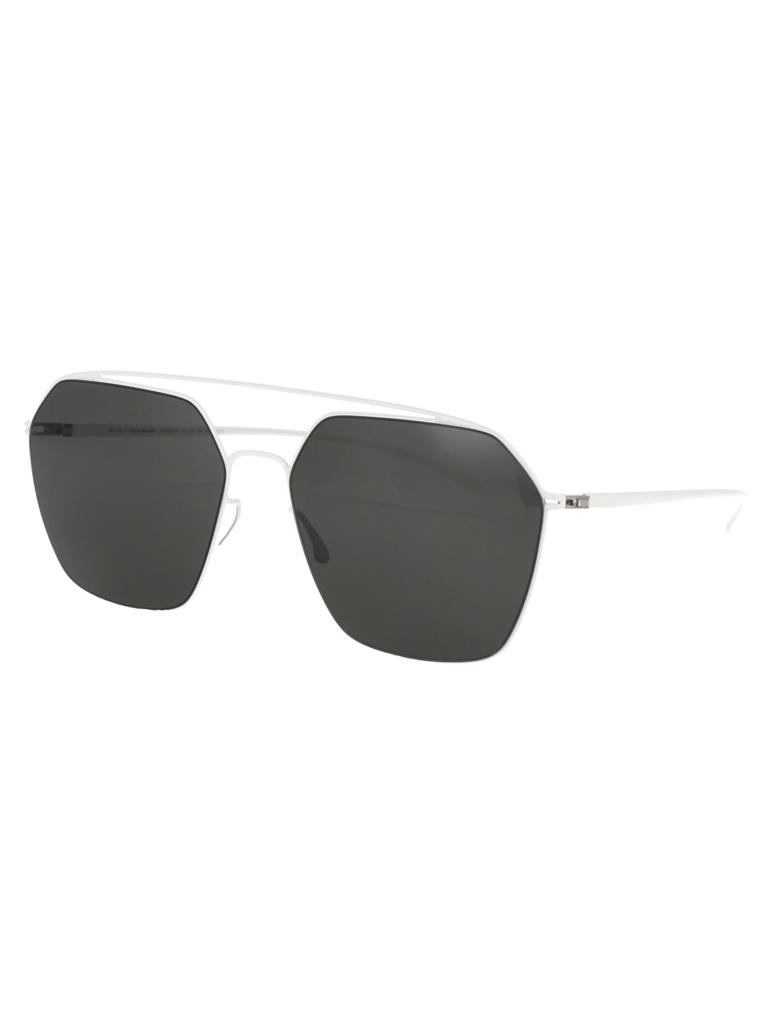 Shop Mykita Mmesse016 Sunglasses In 333 E13 White Dark Grey Solid