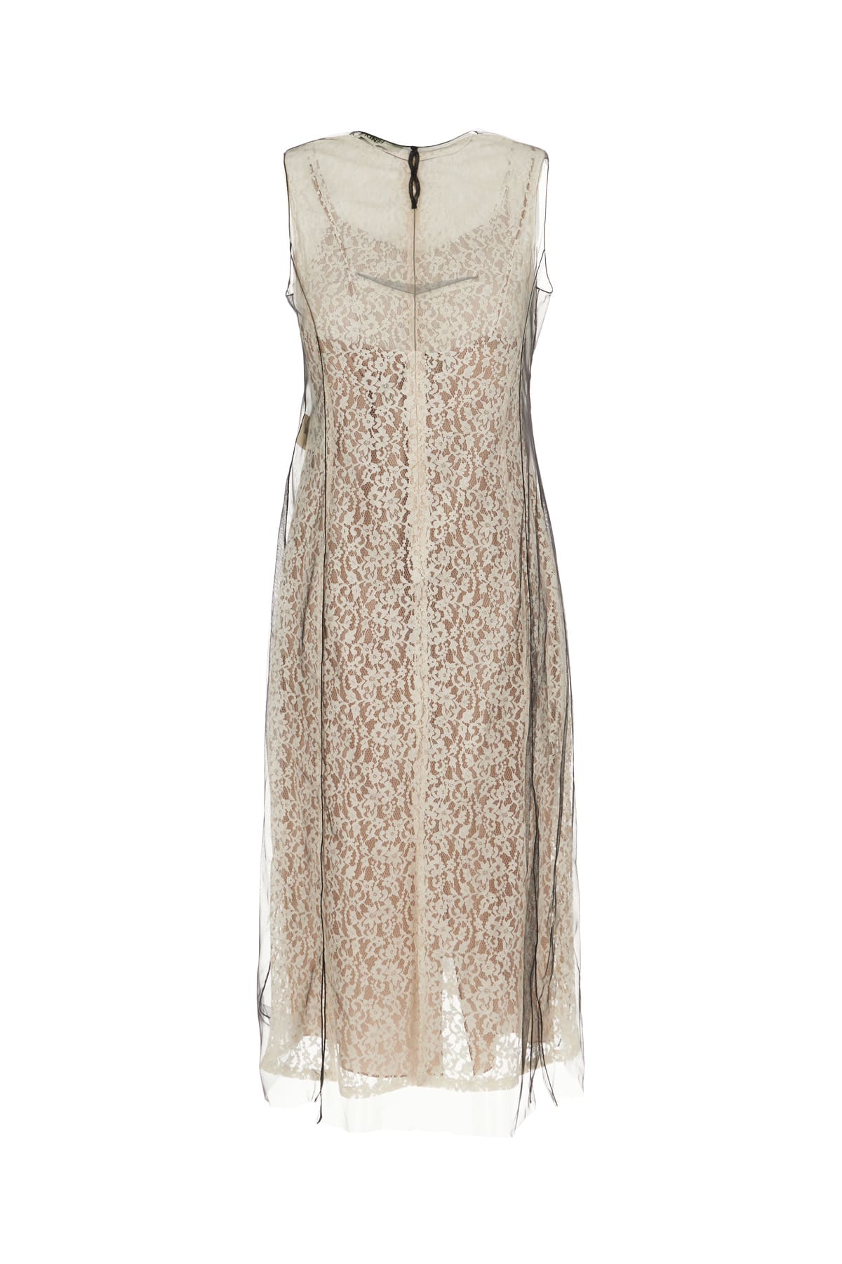 Fendi Abito In Pizzo Bianco In Neutral