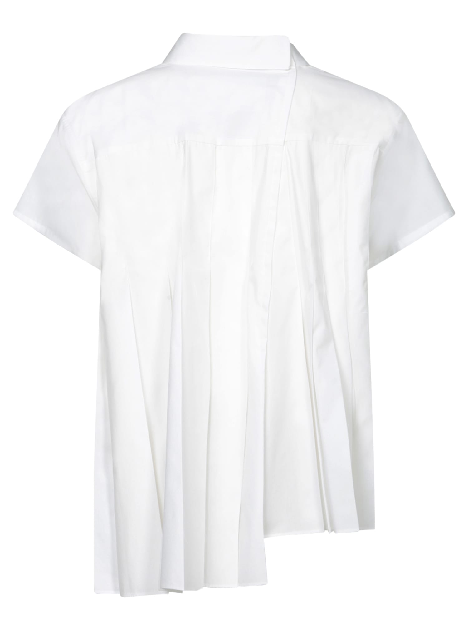 Shop Sacai White Asymmetric Striped Shirt