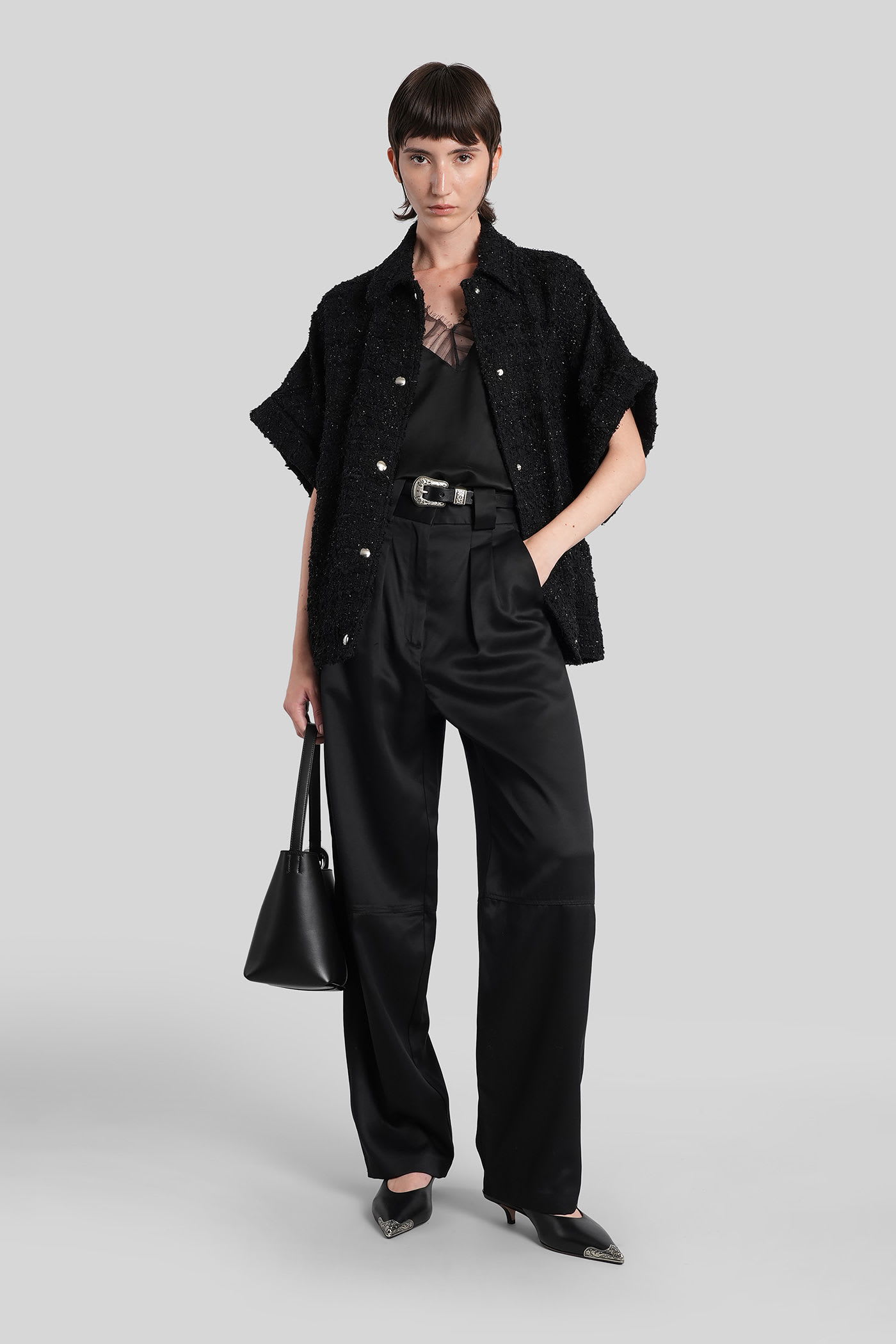 Iro Berwyn Top In Grey In Black