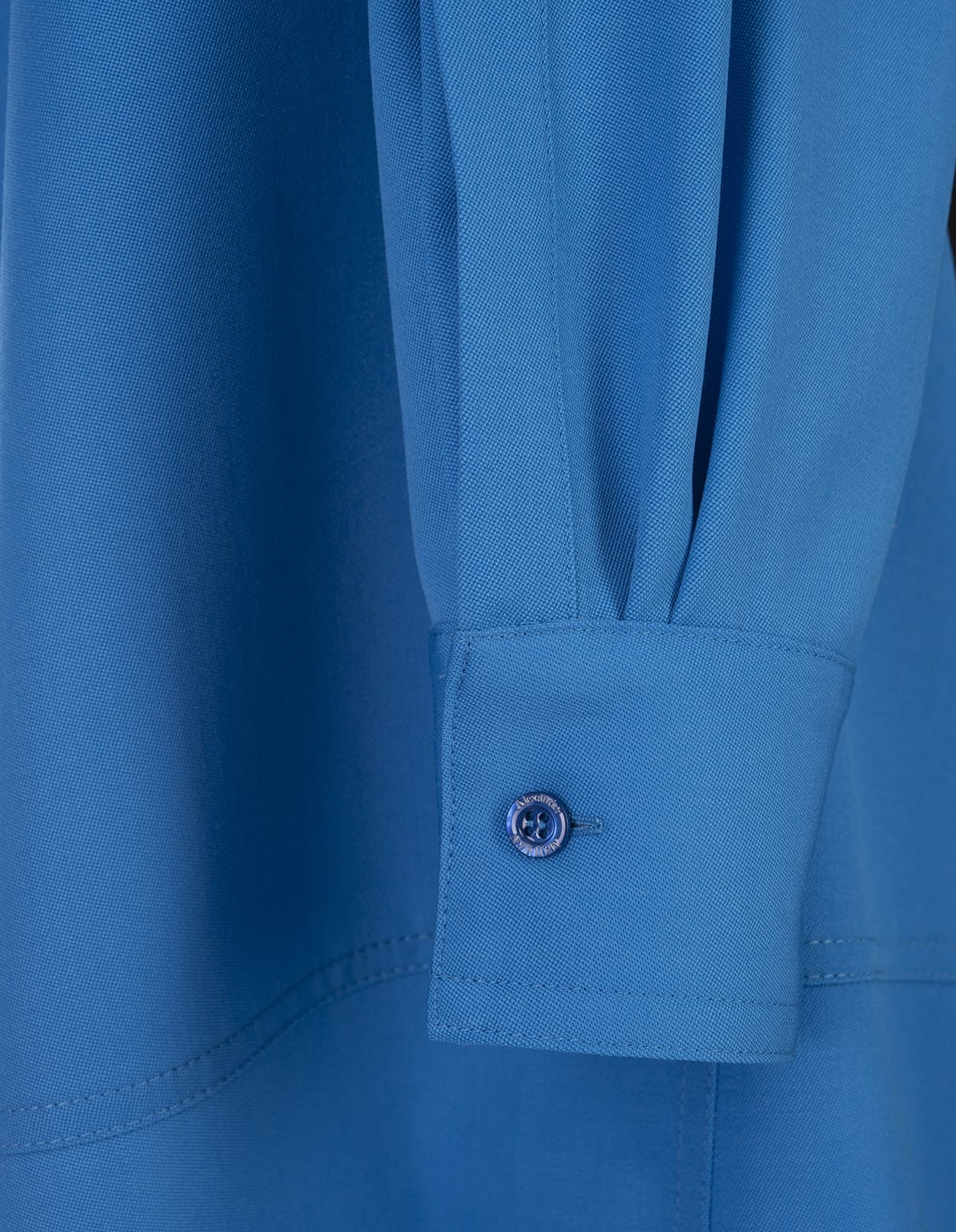 Shop Alexander Mcqueen Lapis Lazuli Blue Wool Mini Dress