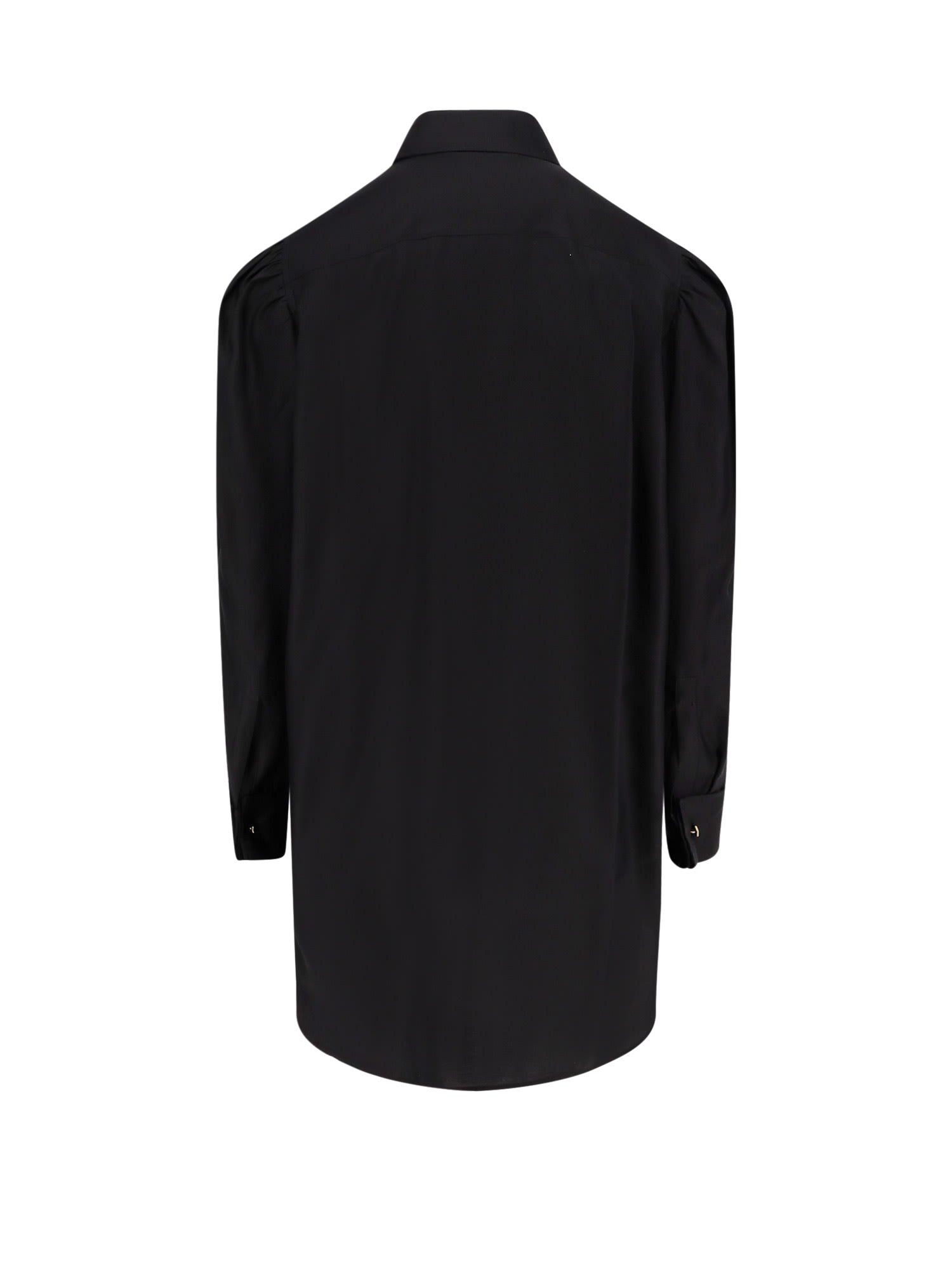 Max Mara Faraday Long Cotton Shirt In Black