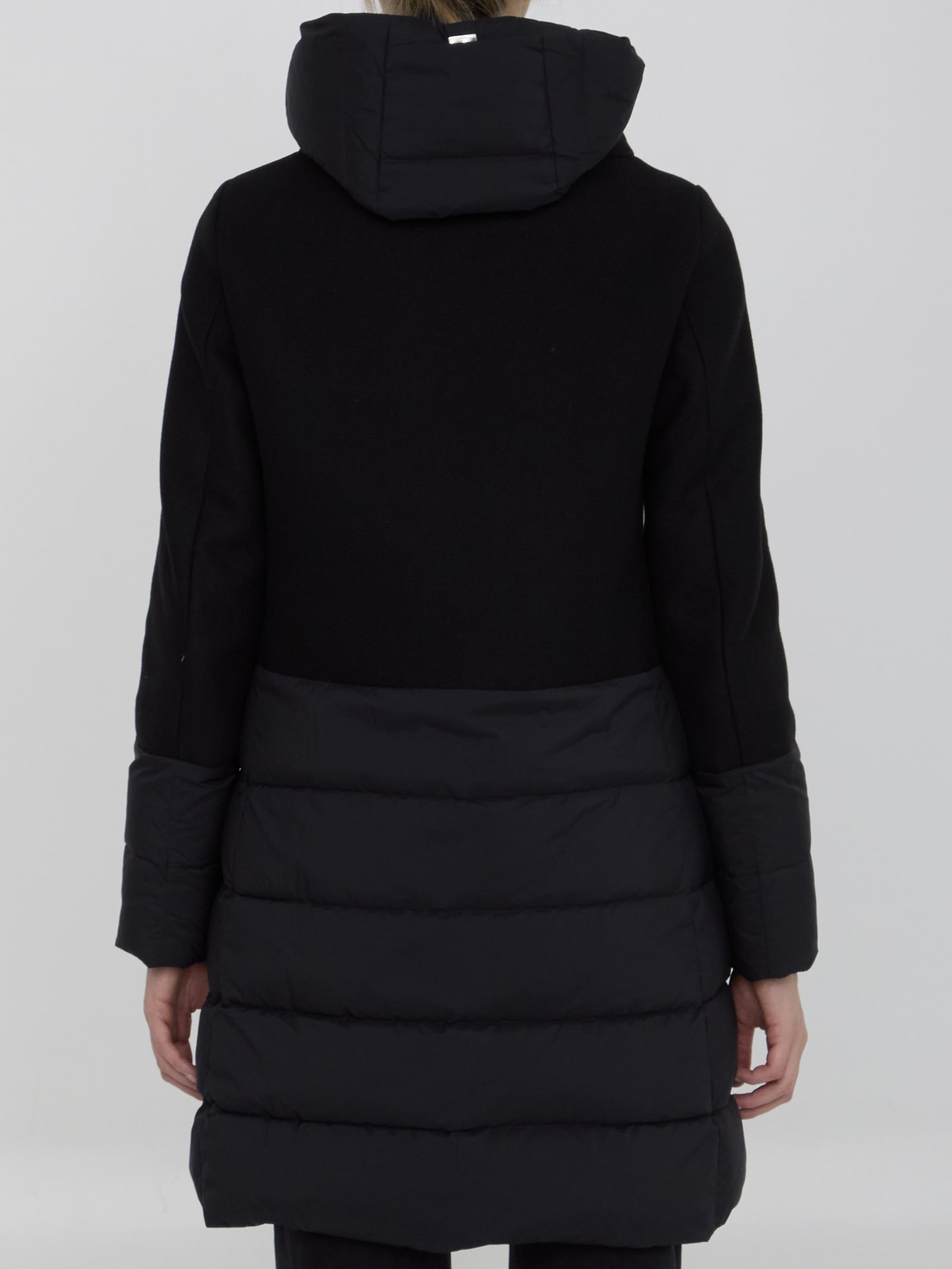 Shop Herno Coat In Wool And Nylon In Nero