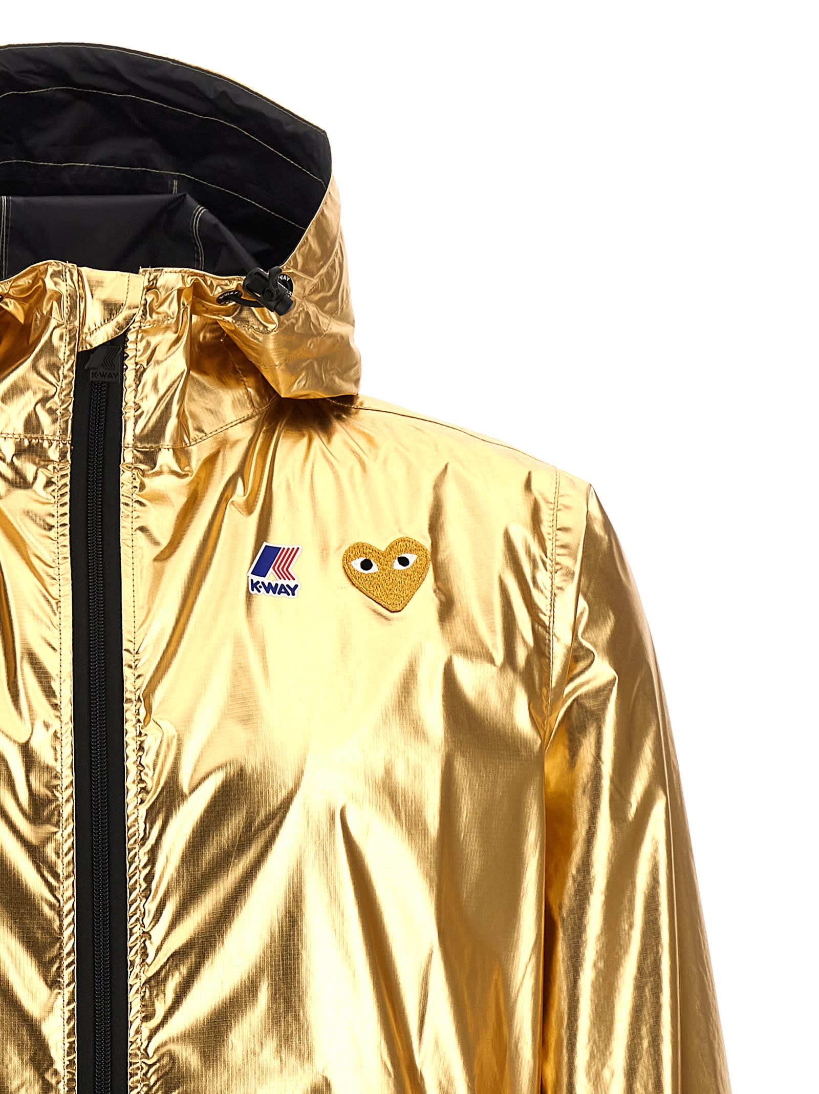 Shop Comme Des Garçons Play X K-way Jacket In Gold