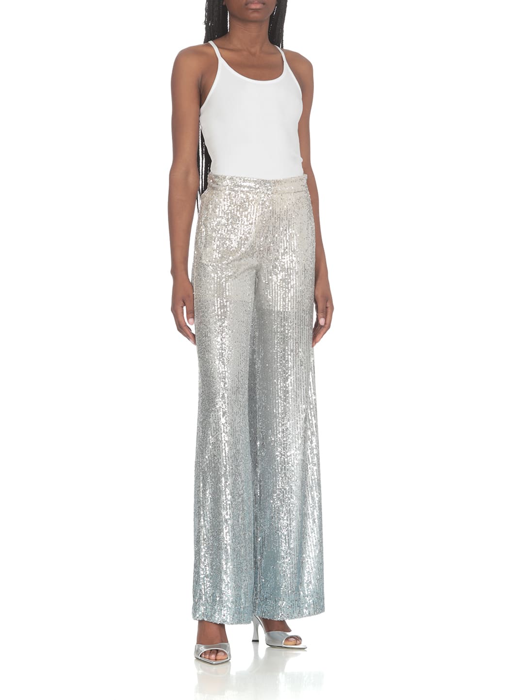 Shop Bazar Deluxe Trousers With Paillettes In Golden