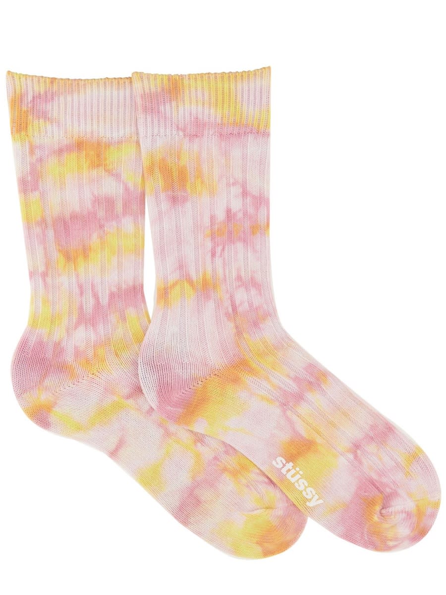 Multi Dyed Ribbed Socks