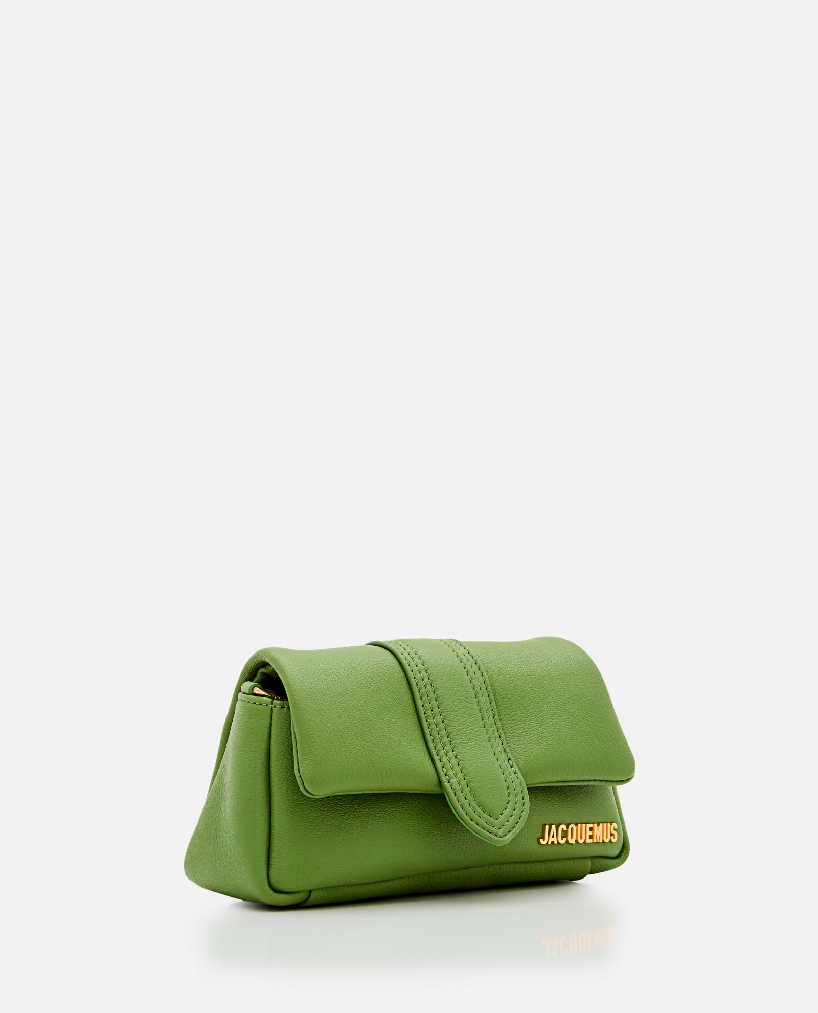 Shop Jacquemus Le Petit Bambimou Leather Shoulder Bag In Green