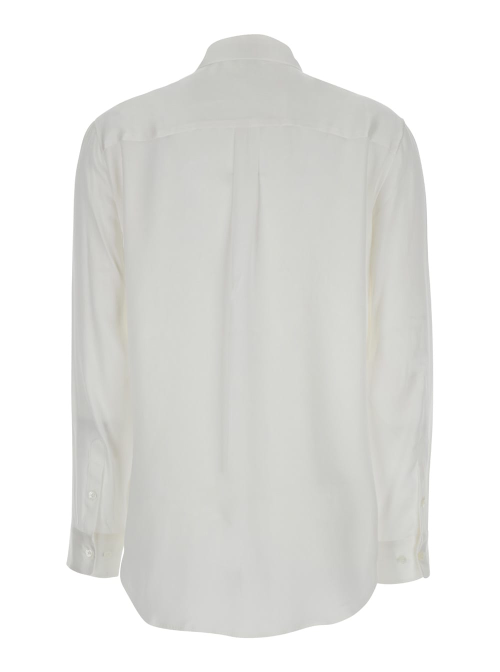 Shop Equipment Signature White Shirt With Patch Pockets In Satin Woman