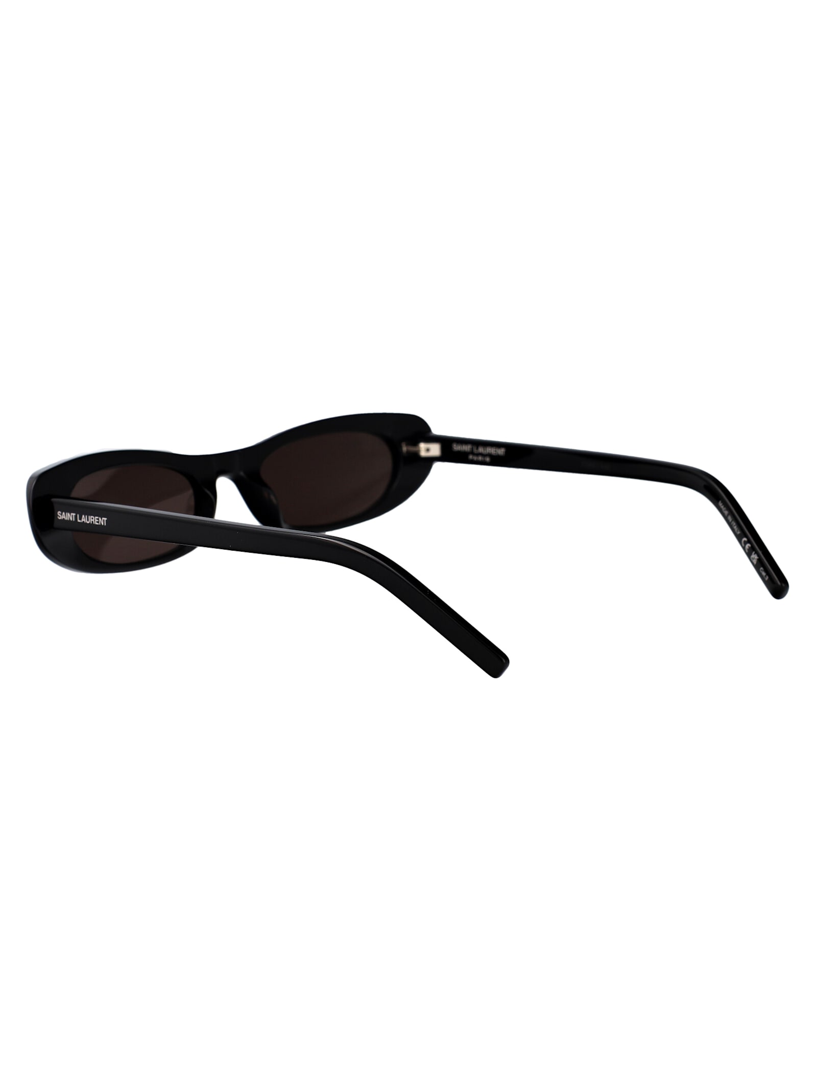 Saint Laurent Sl 557 Elongated Cat-eye Sunglasses In Black
